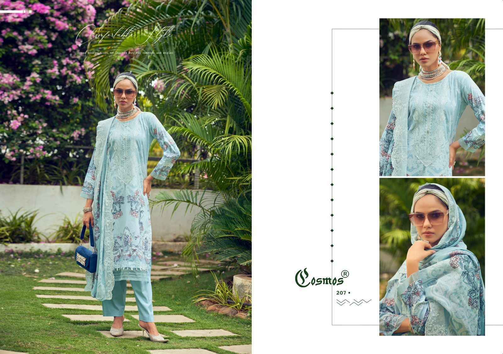 Cosmos Needle Wonder Vol 2 Lawn Cotton Pakistani Salwar Kameez ( 8 pcs Catalogue )
