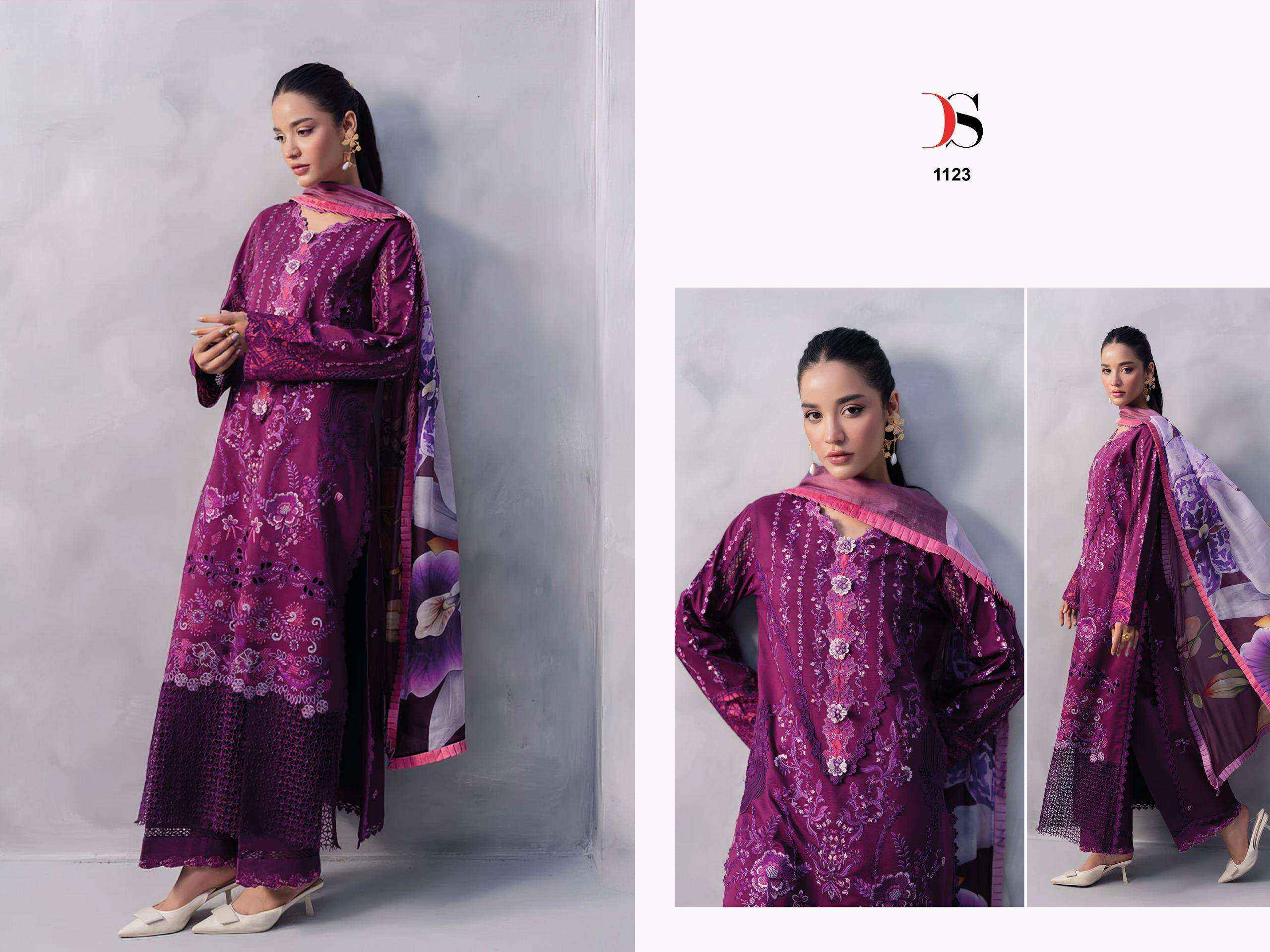 DEEPSY SUITS MUSHQ 25 COTTON PATCH EMBROIDERY DRESS MATERIAL WHOLESALE RATE ( 6 PCS CATALOG )