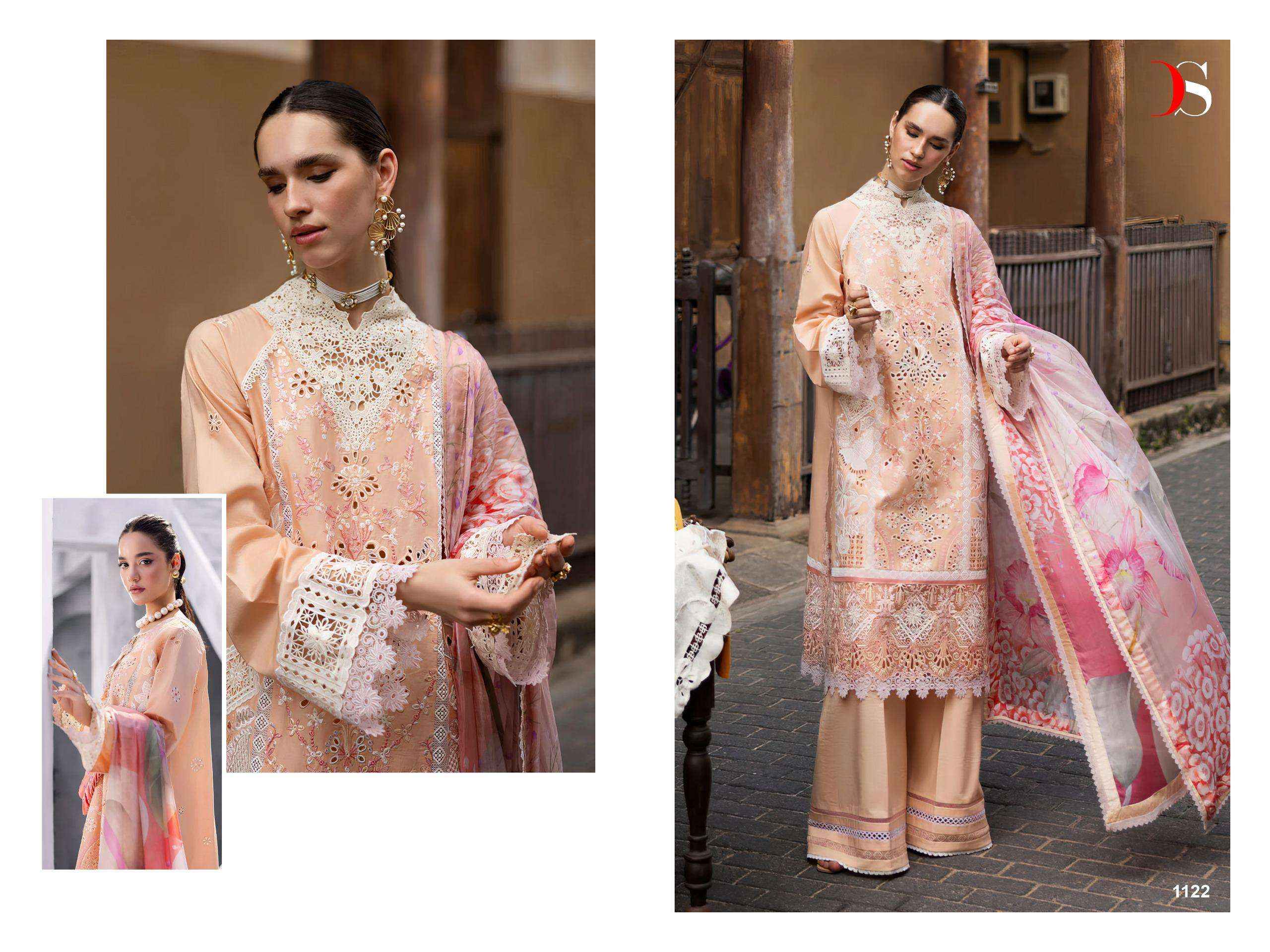 DEEPSY SUITS MUSHQ 25 COTTON PATCH EMBROIDERY DRESS MATERIAL WHOLESALE RATE ( 6 PCS CATALOG )