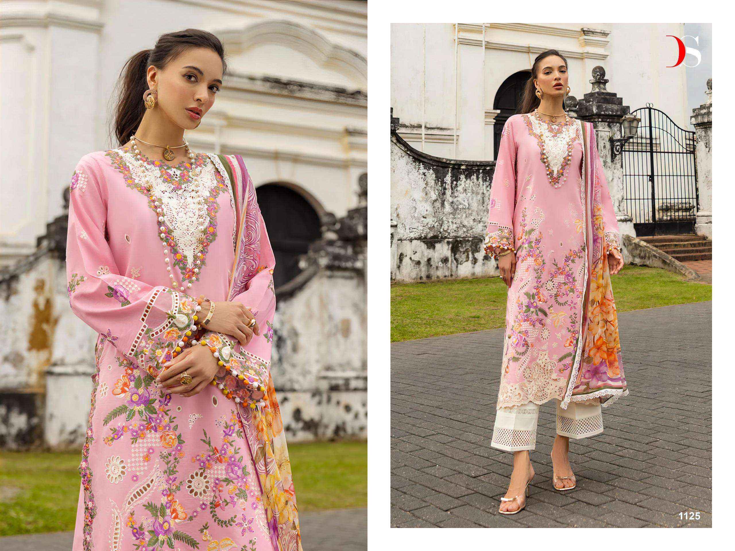 DEEPSY SUITS MUSHQ 25 COTTON PATCH EMBROIDERY DRESS MATERIAL WHOLESALE RATE ( 6 PCS CATALOG )