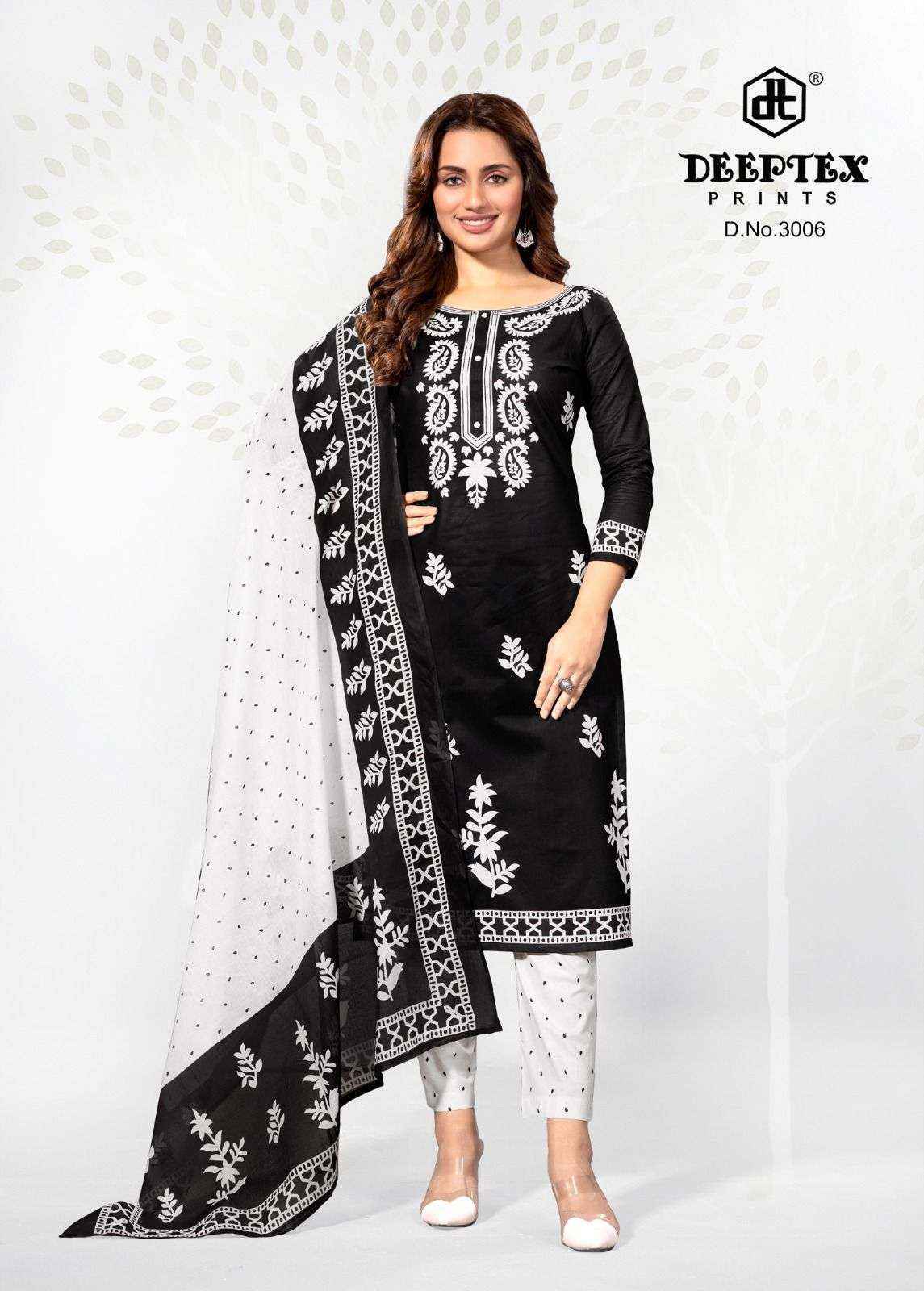 Deeptex Aaliza Black & White Special Vol 3 Cotton Suit New Collection ( 10 pcs Catalogue )