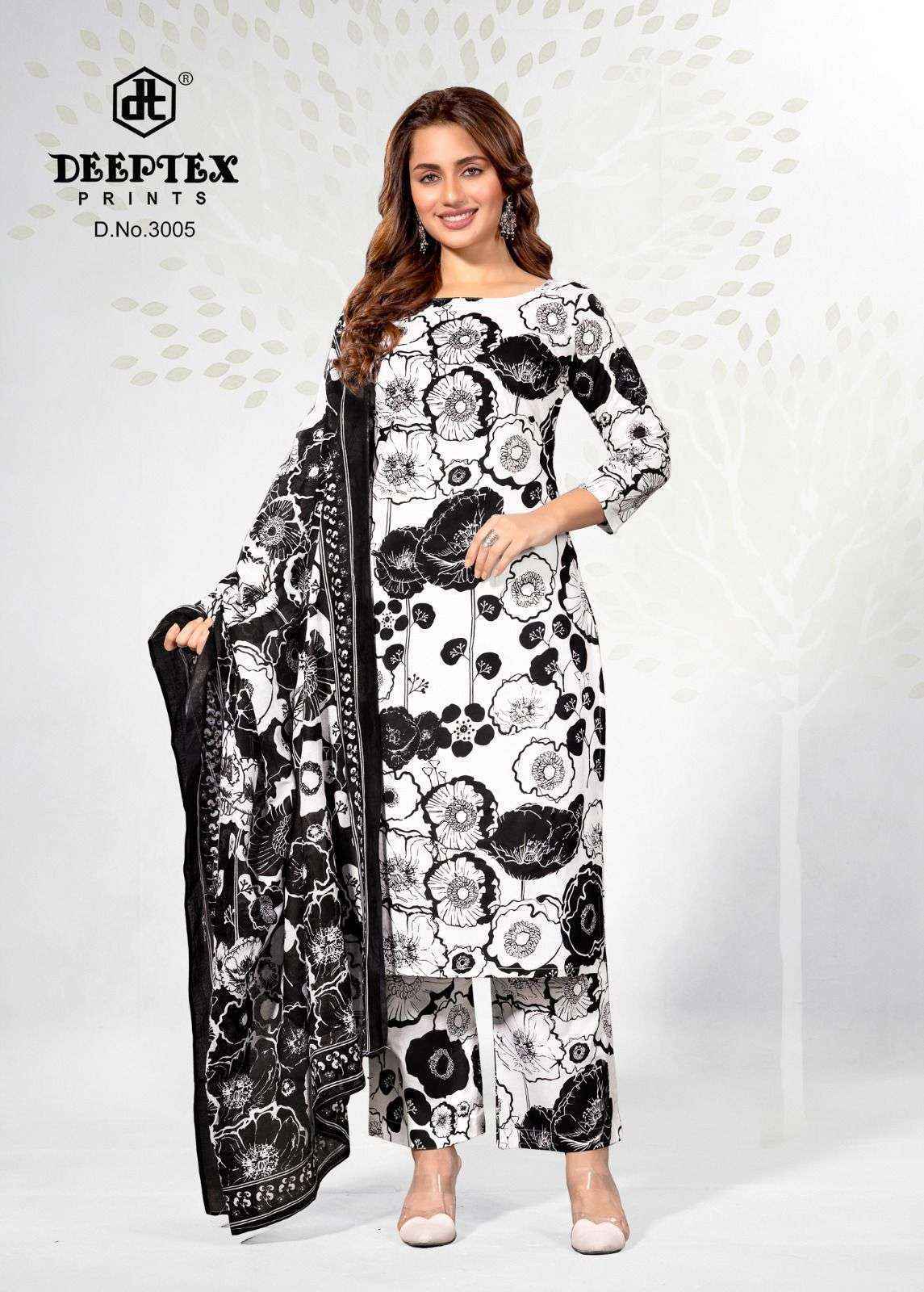 Deeptex Aaliza Black & White Special Vol 3 Cotton Suit New Collection ( 10 pcs Catalogue )