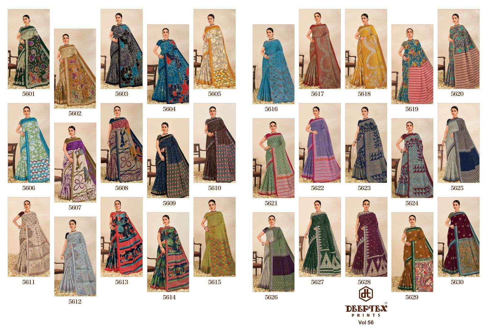 Deeptex Mother India Vol 56 Printed Pure Cotton Saree Online Shopping ( 30 Pcs Catalogue )