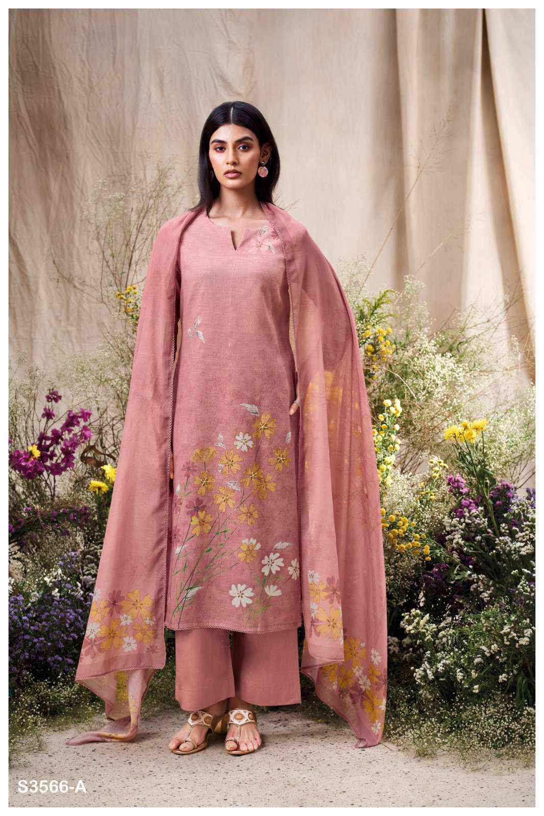 Ganga Ela 3566 Linen Cotton Dress Material Wholesale Price ( 4 Pcs Catalog )
