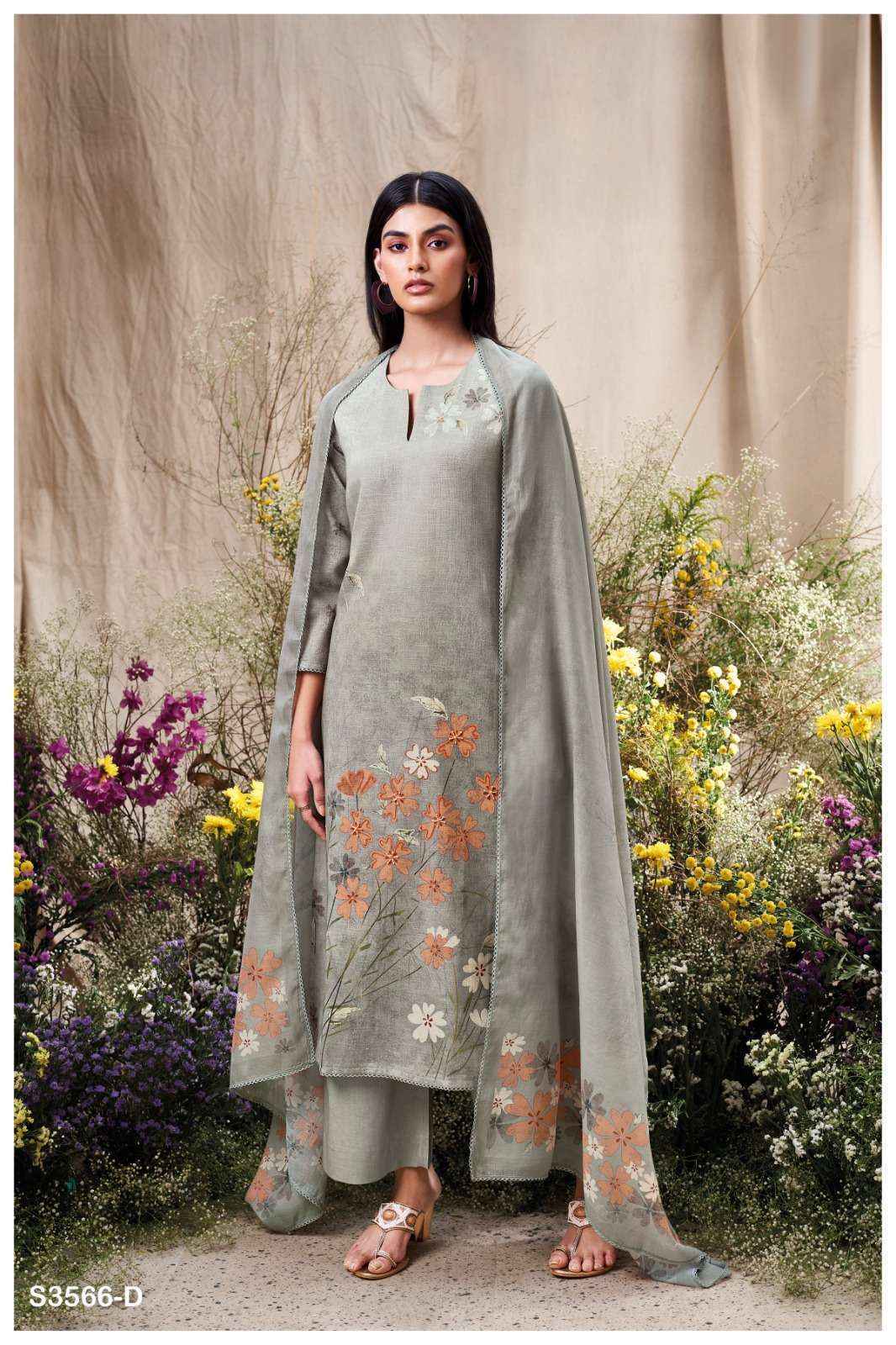 Ganga Ela 3566 Linen Cotton Dress Material Wholesale Price ( 4 Pcs Catalog )