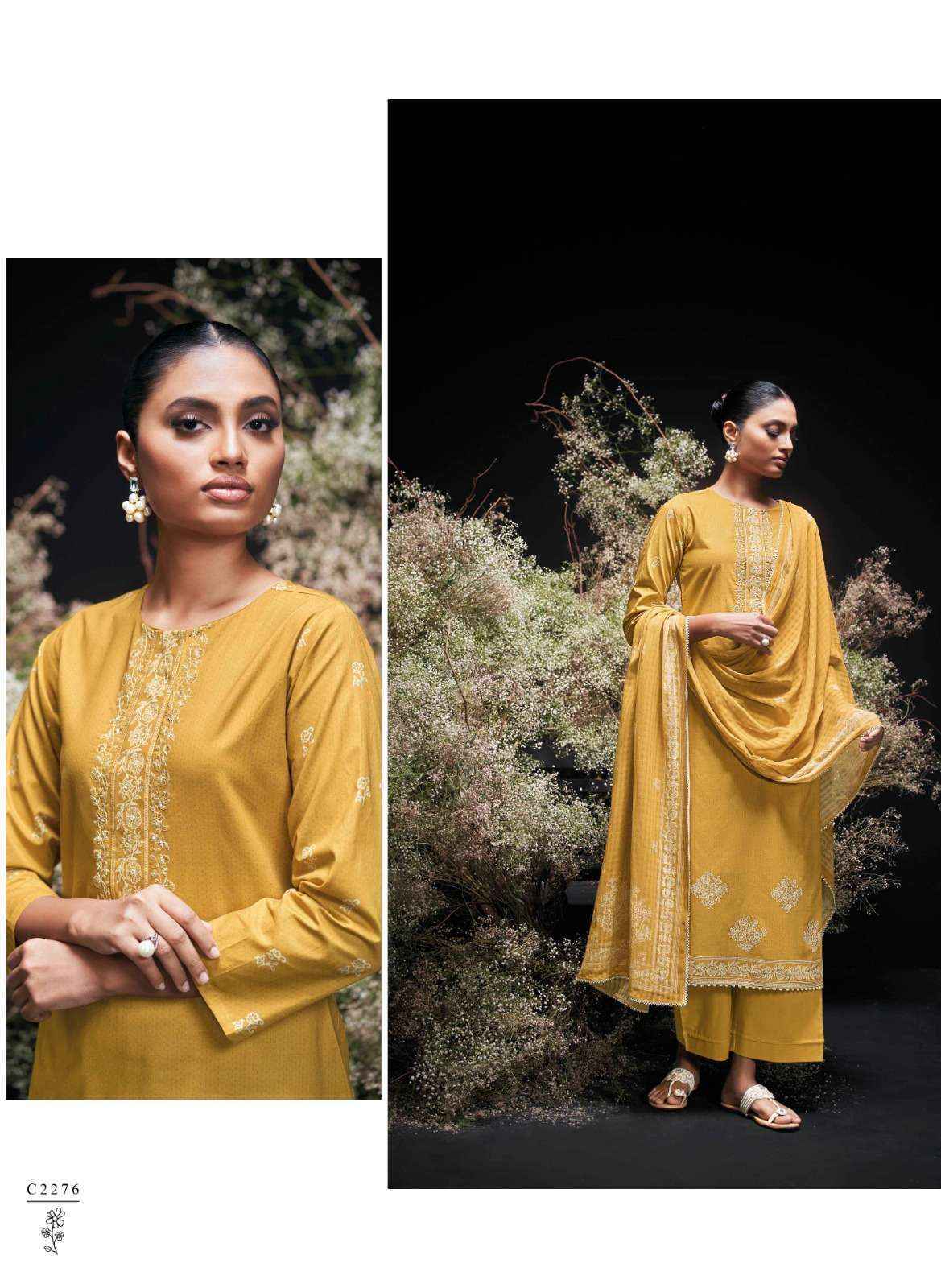 Ganga Enzi Cotton Dress Material Wholesale Price ( 6 Pcs Catalog )