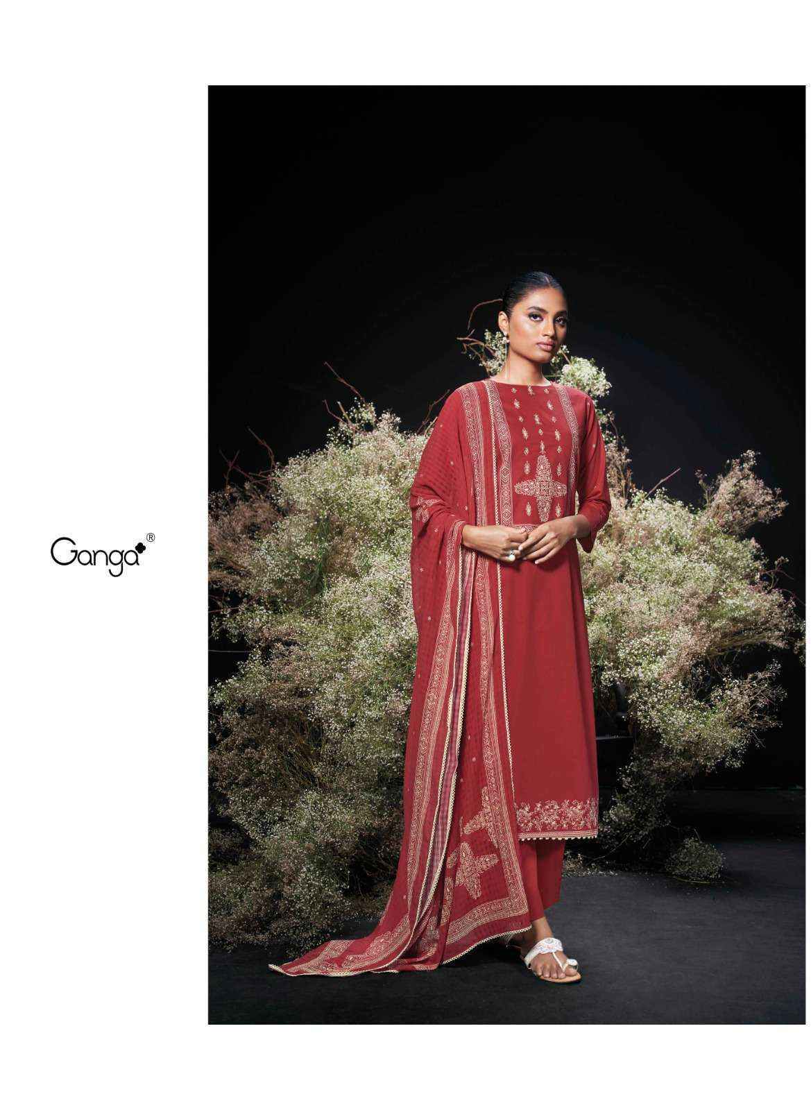 Ganga Enzi Cotton Dress Material Wholesale Price ( 6 Pcs Catalog )