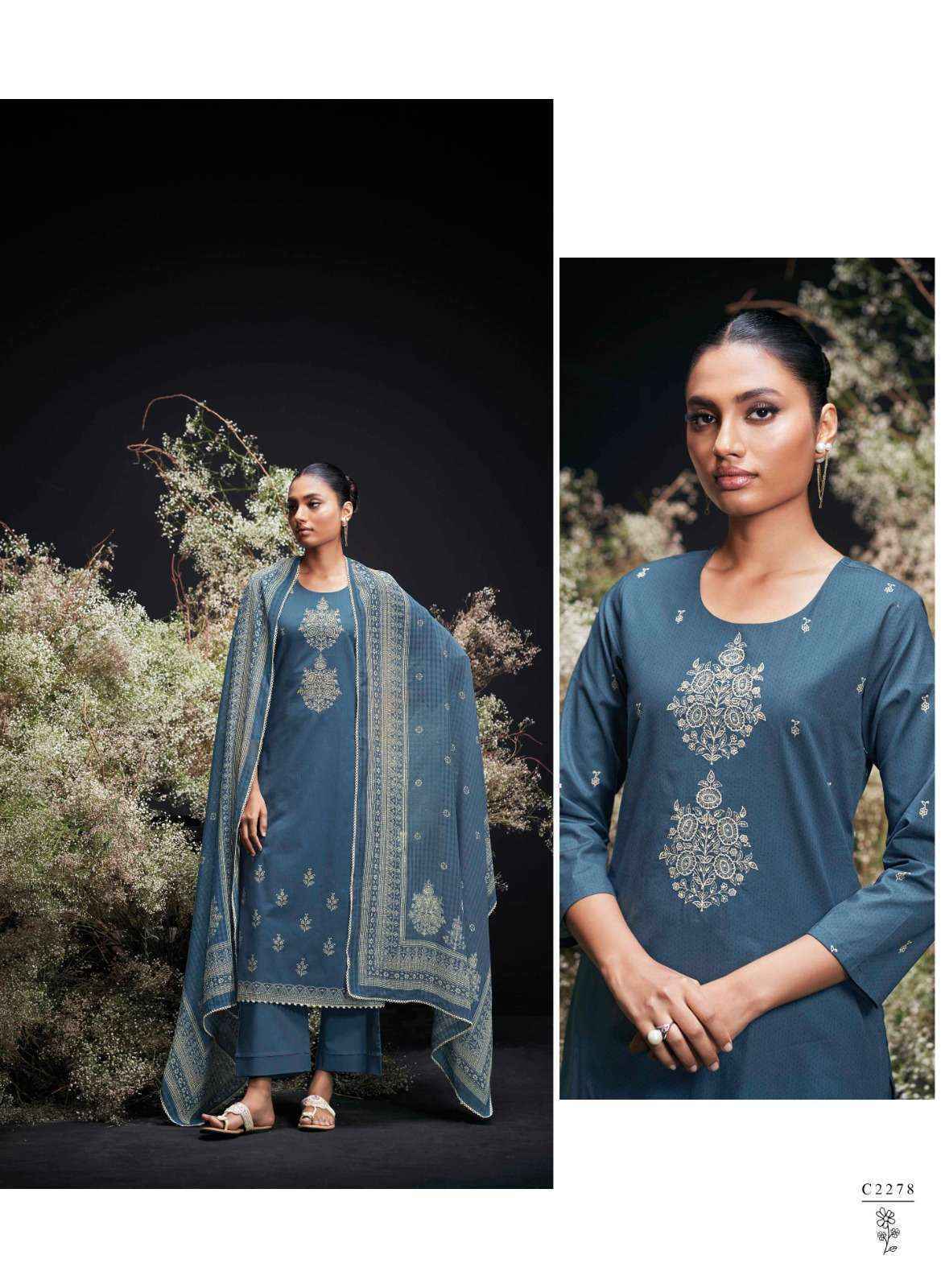 Ganga Enzi Cotton Dress Material Wholesale Price ( 6 Pcs Catalog )