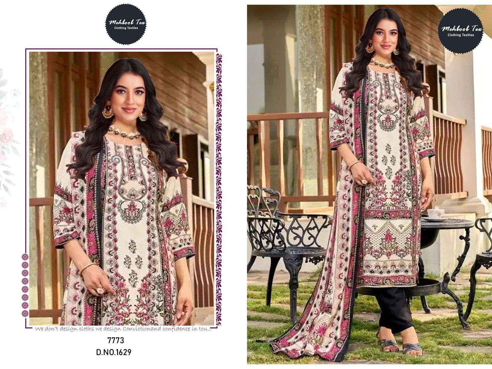 GANGA FARYAT 3523 COTTON PRINTED WITH DESIGNER WORK SUIT WHOLESALE RATE ( 4 PCS CATALOG )