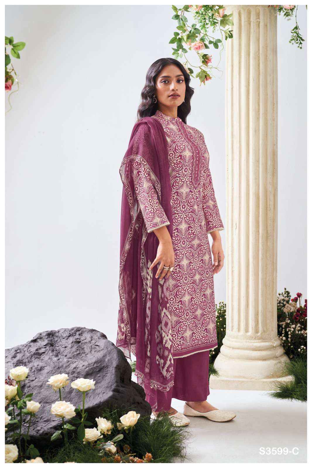 Ganga Fashion Christa 3599 Pure Cotton Fancy Ladies Suit Dress Material Wholesale Price ( 4 Pcs Catalog )