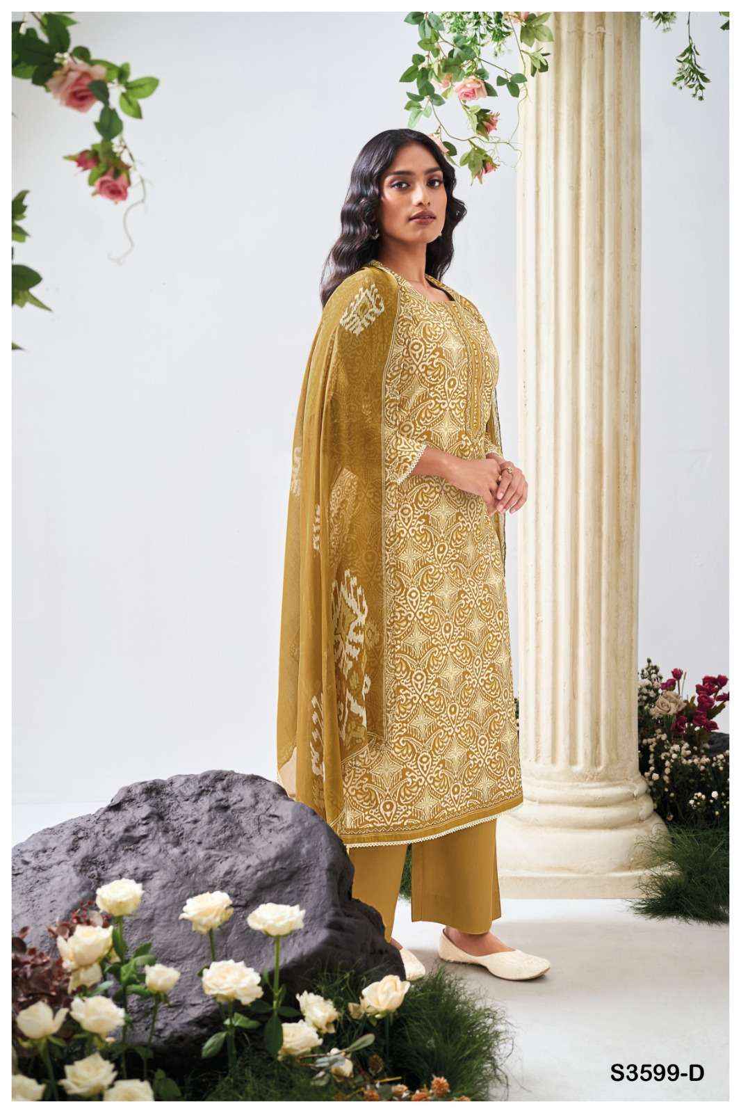 Ganga Fashion Christa 3599 Pure Cotton Fancy Ladies Suit Dress Material Wholesale Price ( 4 Pcs Catalog )