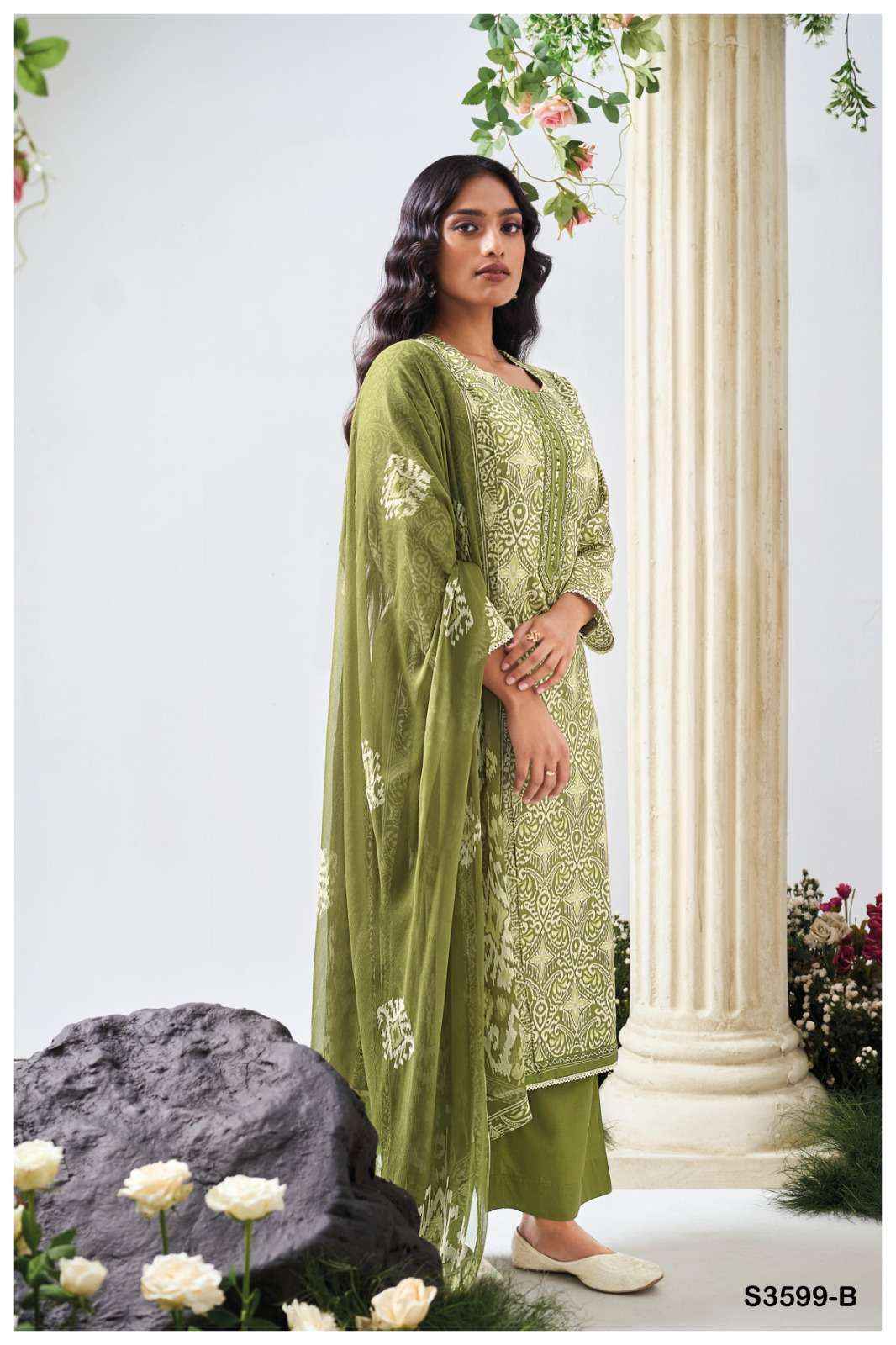 Ganga Fashion Christa 3599 Pure Cotton Fancy Ladies Suit Dress Material Wholesale Price ( 4 Pcs Catalog )