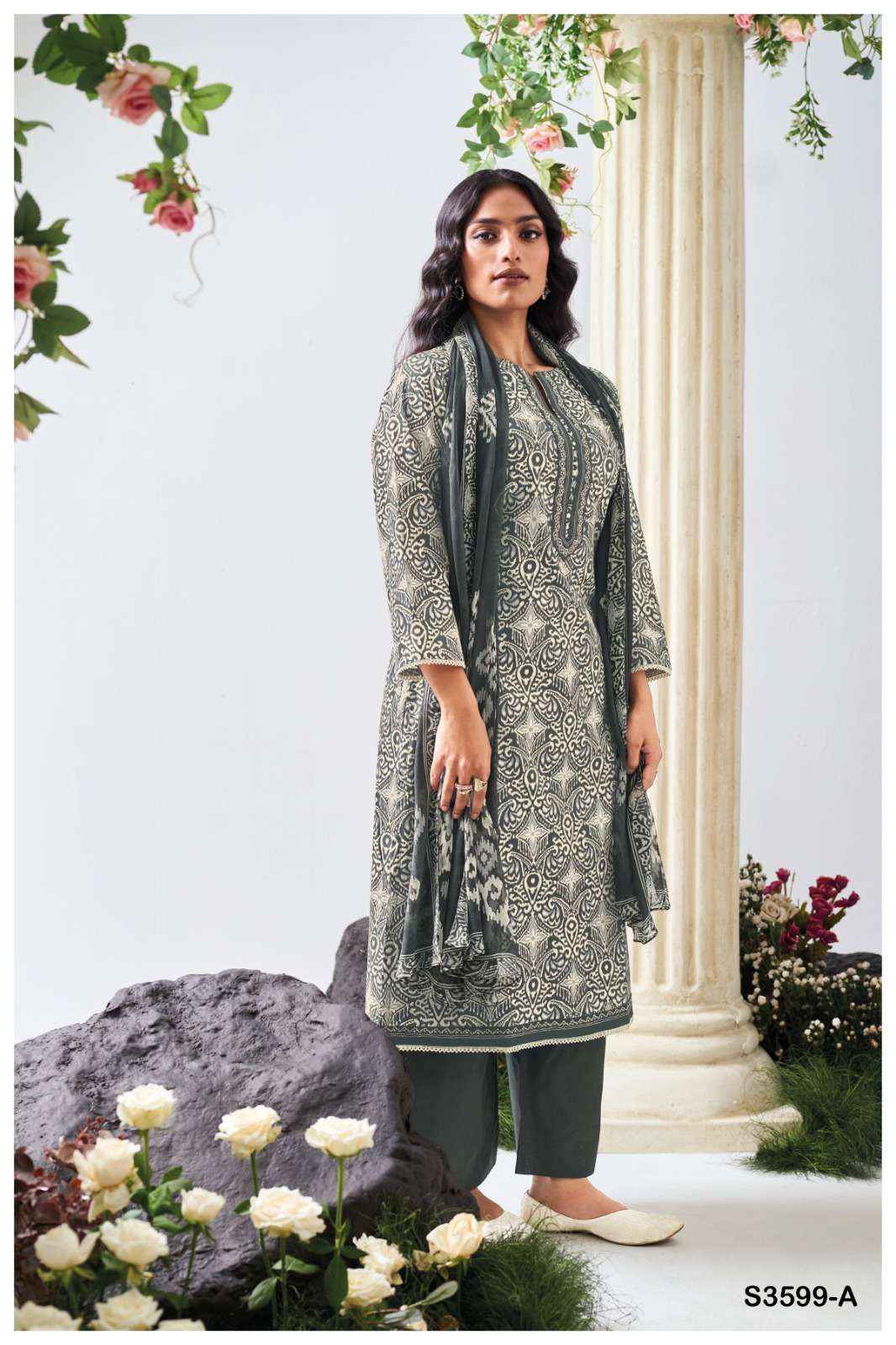 Ganga Fashion Christa 3599 Pure Cotton Fancy Ladies Suit Dress Material Wholesale Price ( 4 Pcs Catalog )