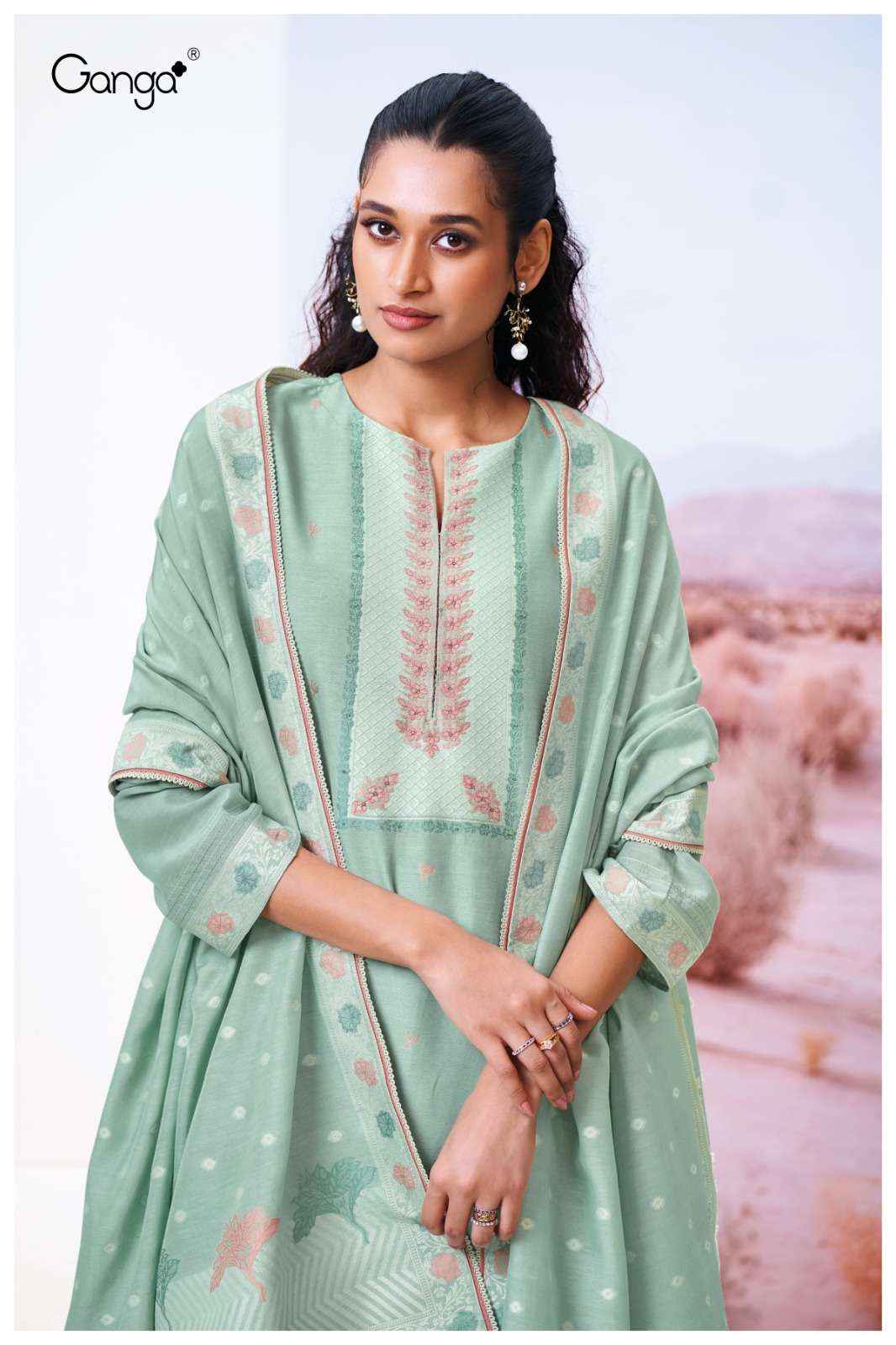 Ganga Fashion Cracia 3517 Premium Designs Silk Suit Dress Material Wholesale Price ( 2 Pcs Catalog )