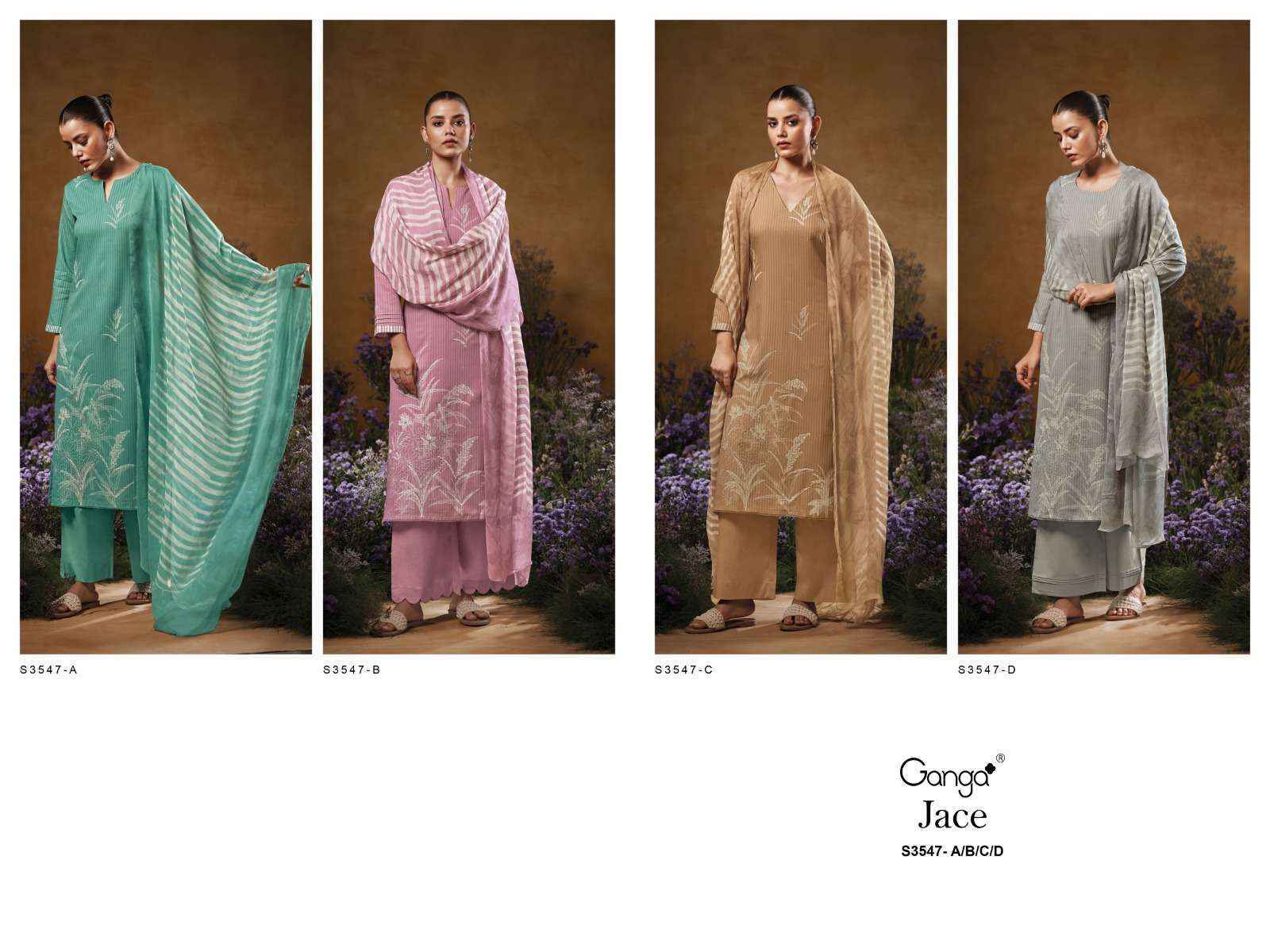 Ganga Jace 3547 Cotton Dress Material Wholesale Price ( 4 Pcs Catalog )