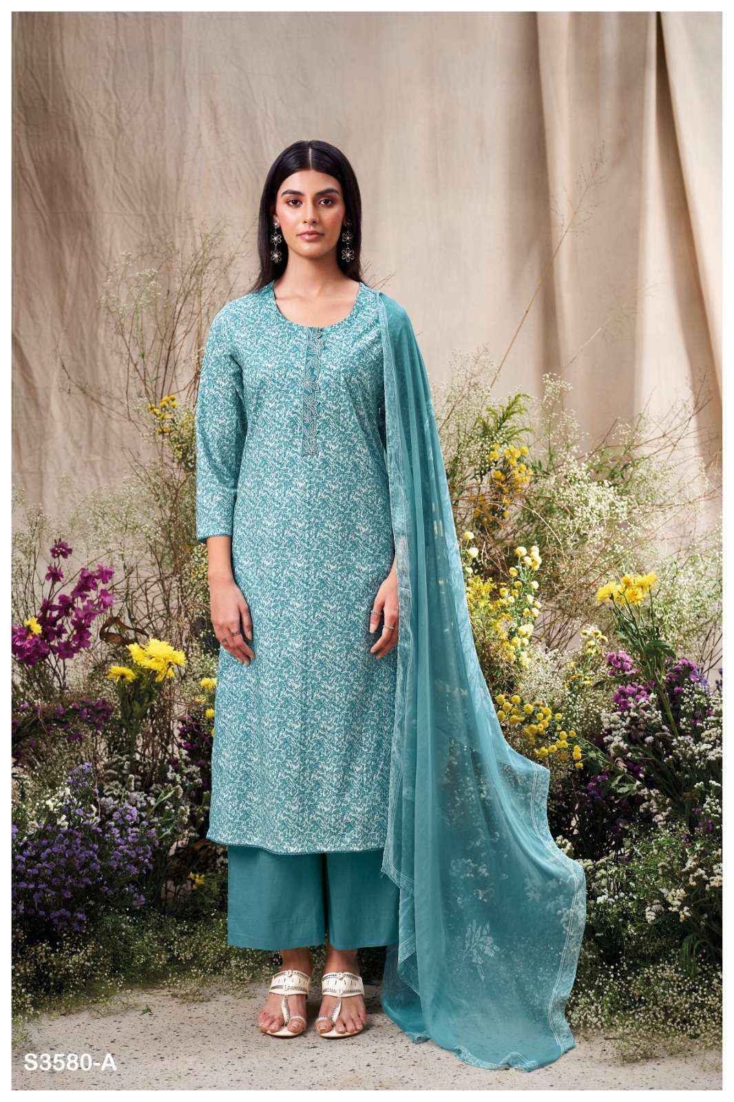 Ganga Manvika 3580 Cotton Dress Material Wholesale Price ( 4 Pcs Catalog )