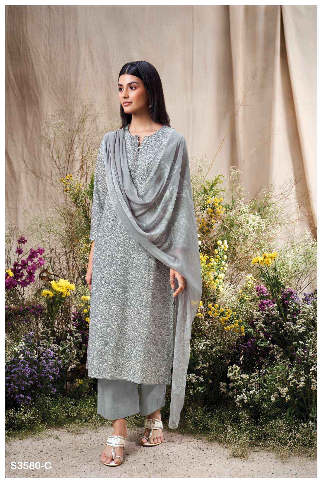 Ganga Manvika 3580 Cotton Dress Material Wholesale Price ( 4 Pcs Catalog )