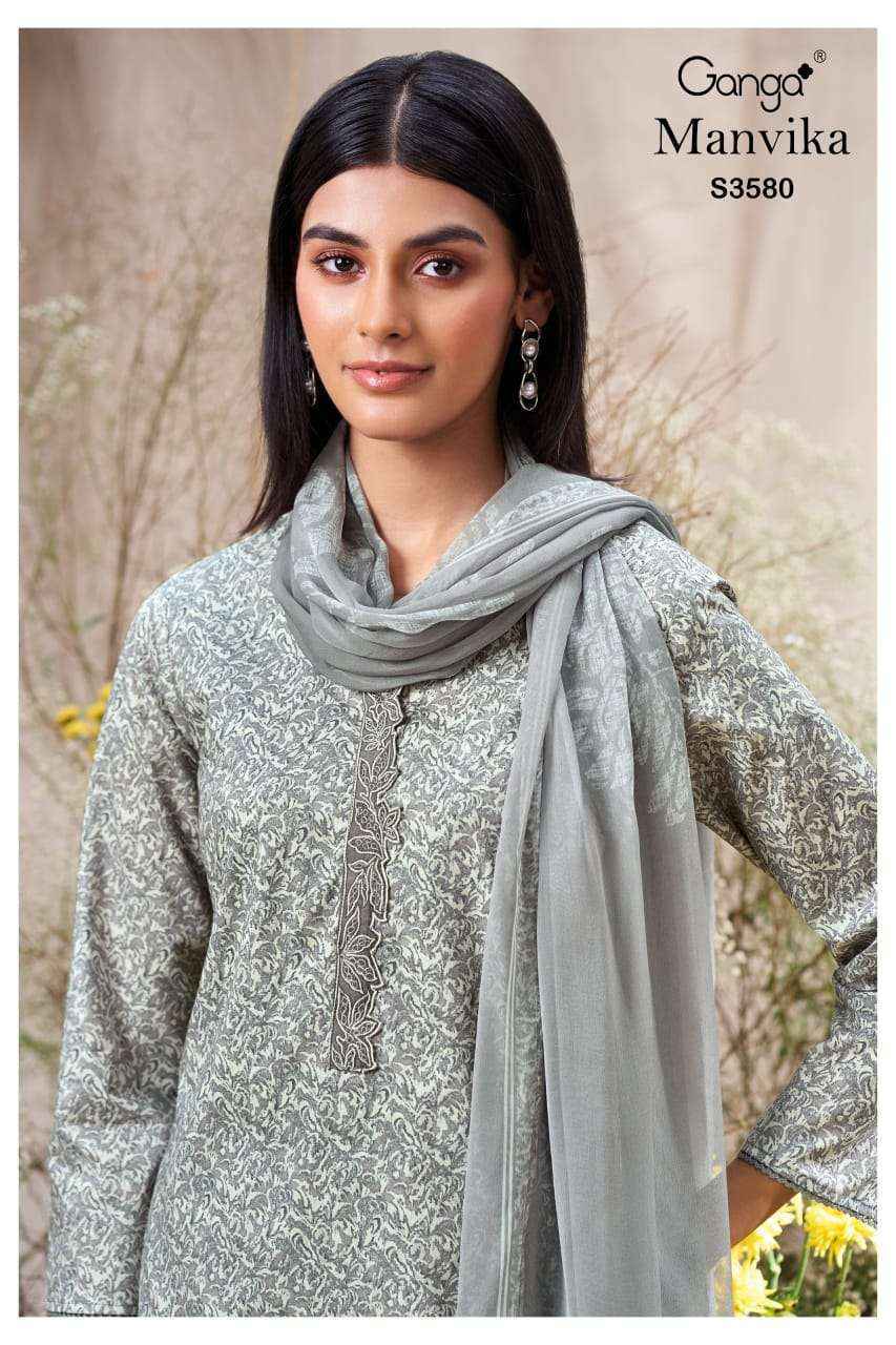Ganga Manvika 3580 Cotton Dress Material Wholesale Price ( 4 Pcs Catalog )