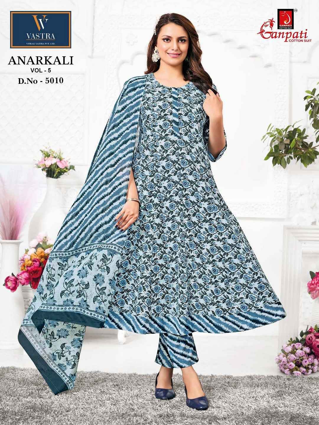 GANPATI ANARKALI VOL 5 HEAVY COTTON ANARKALI READYMADE SUITS ( 12 PCS CATALOGUE )