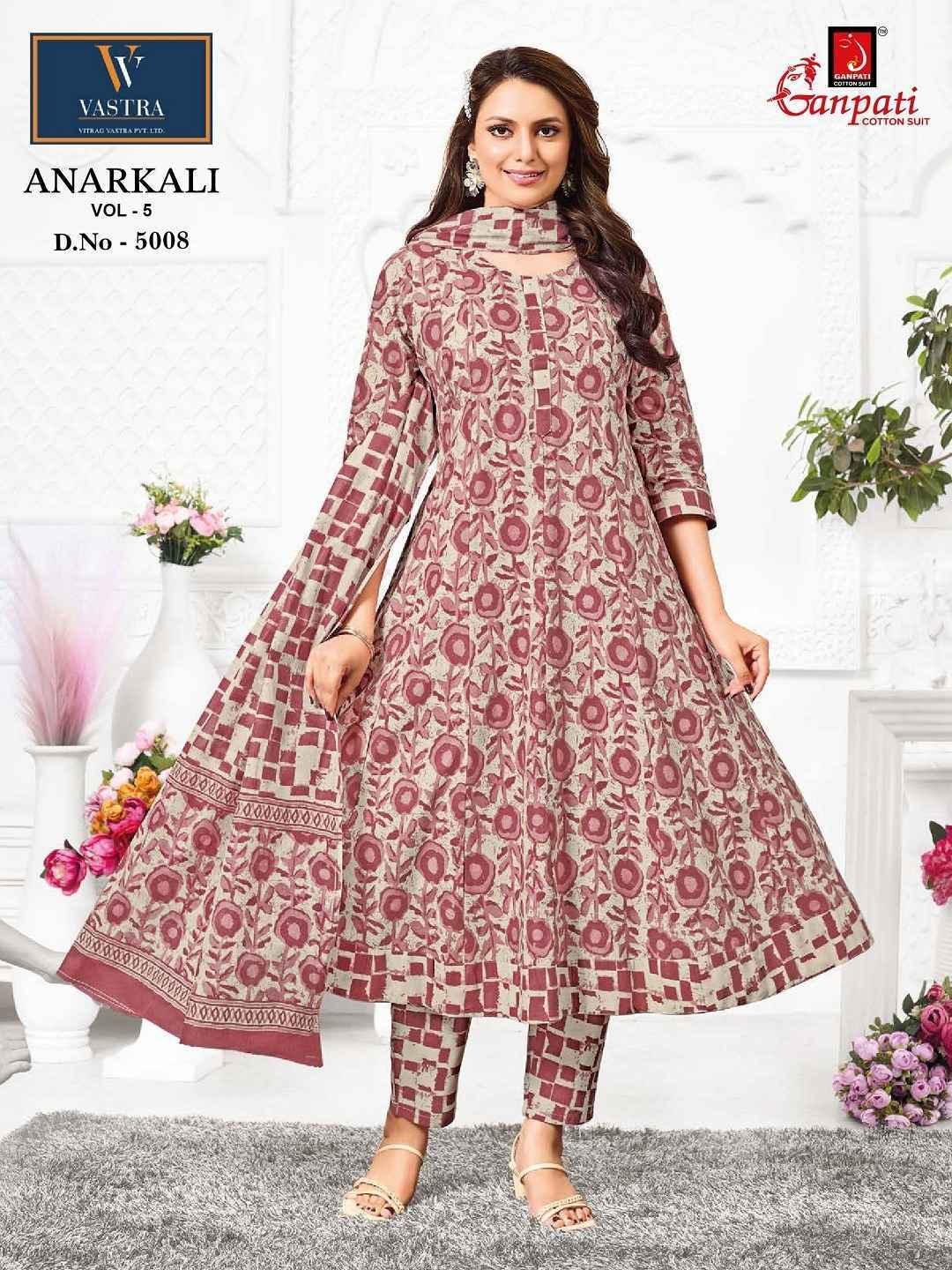 GANPATI ANARKALI VOL 5 HEAVY COTTON ANARKALI READYMADE SUITS ( 12 PCS CATALOGUE )