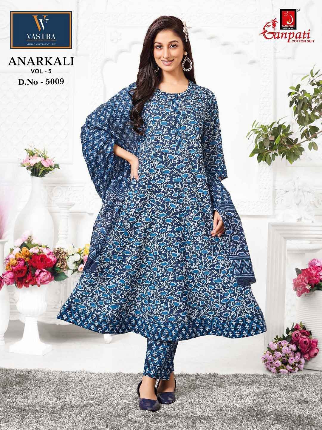 GANPATI ANARKALI VOL 5 HEAVY COTTON ANARKALI READYMADE SUITS ( 12 PCS CATALOGUE )