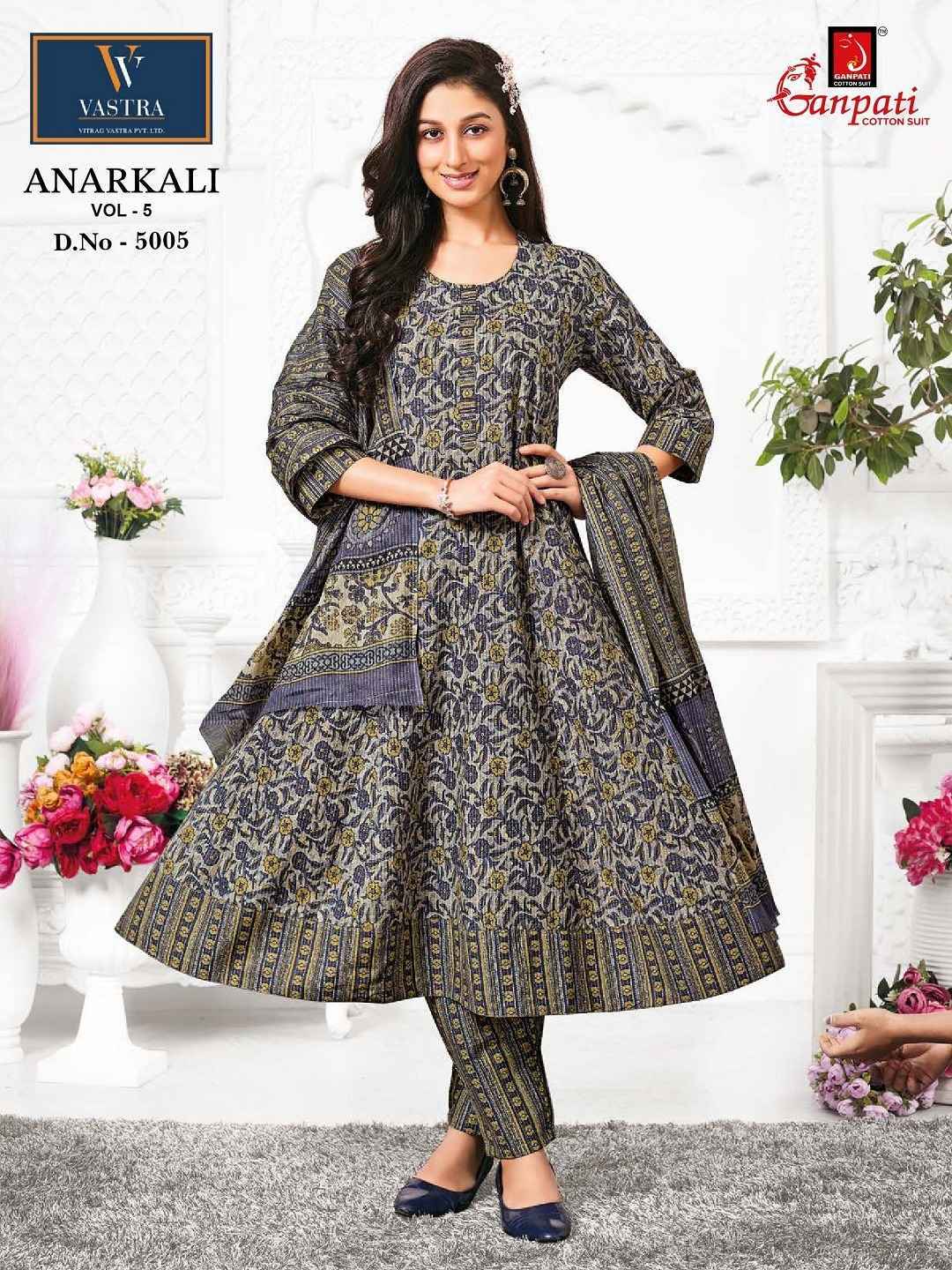 GANPATI ANARKALI VOL 5 HEAVY COTTON ANARKALI READYMADE SUITS ( 12 PCS CATALOGUE )