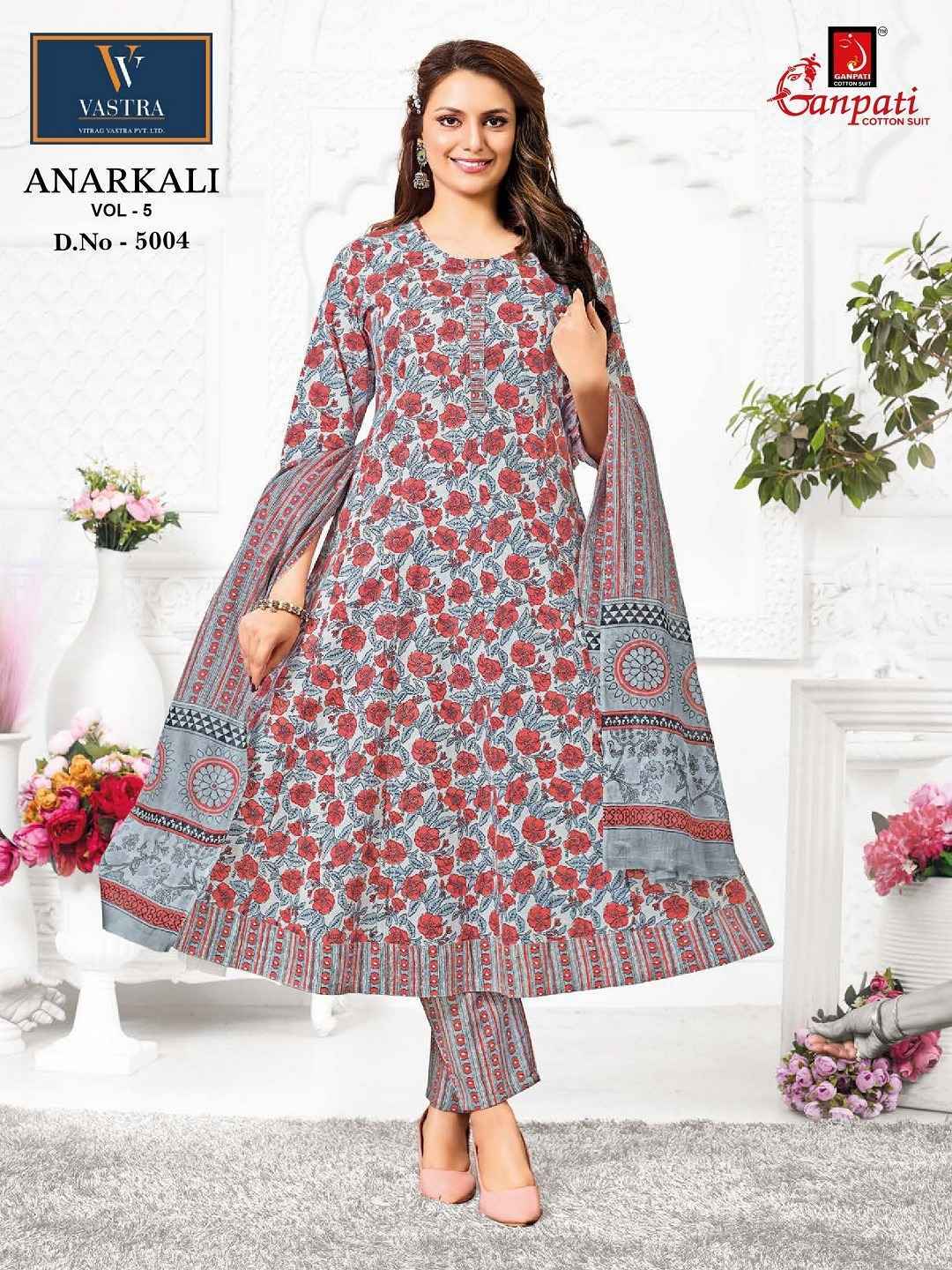GANPATI ANARKALI VOL 5 HEAVY COTTON ANARKALI READYMADE SUITS ( 12 PCS CATALOGUE )