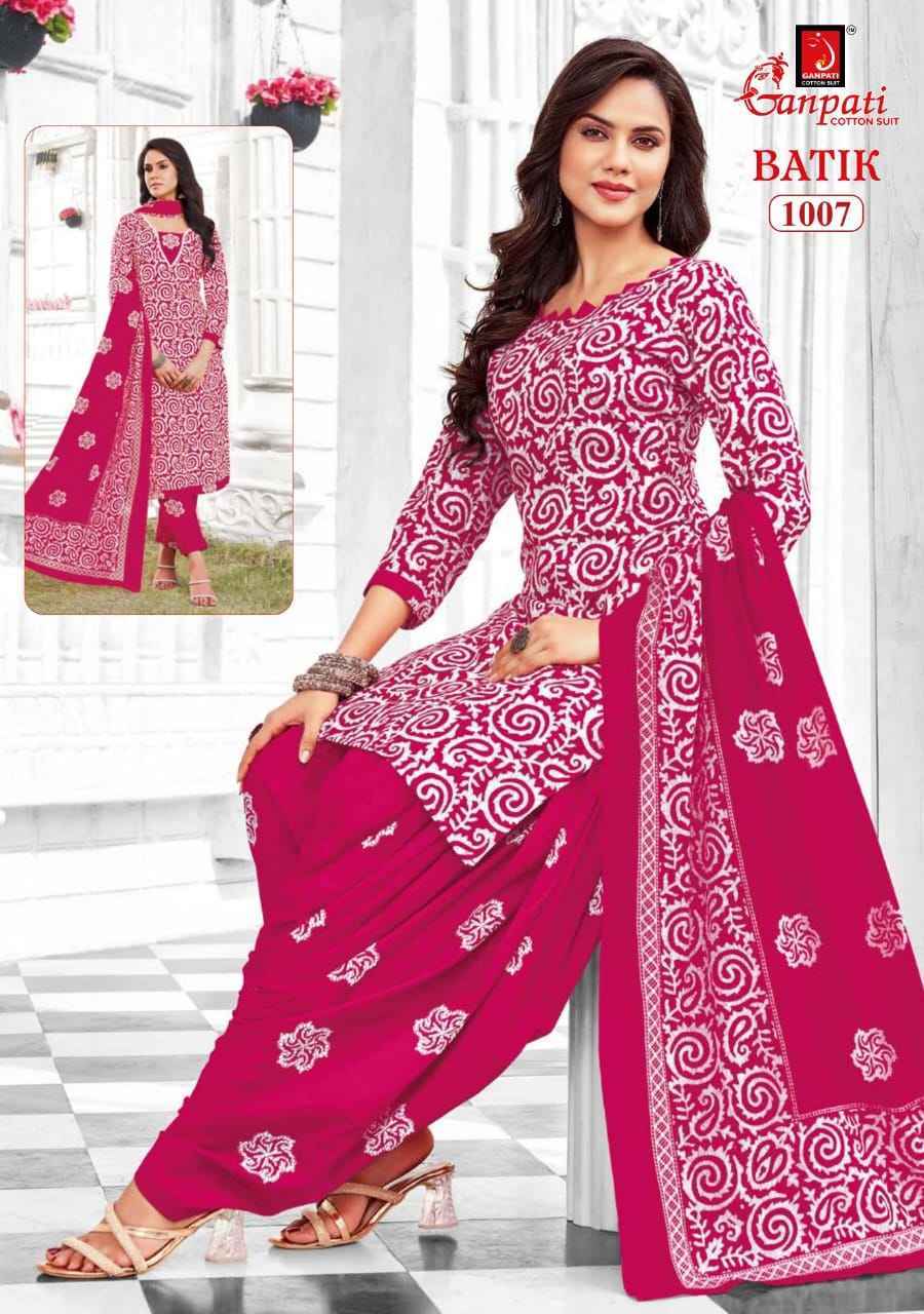 GANPATI BATIK VOL-10 HEAVY LAWN COTTON SALWAR SUITS AT WHOLESALE PRICE ( 15 PCS CATALOG )