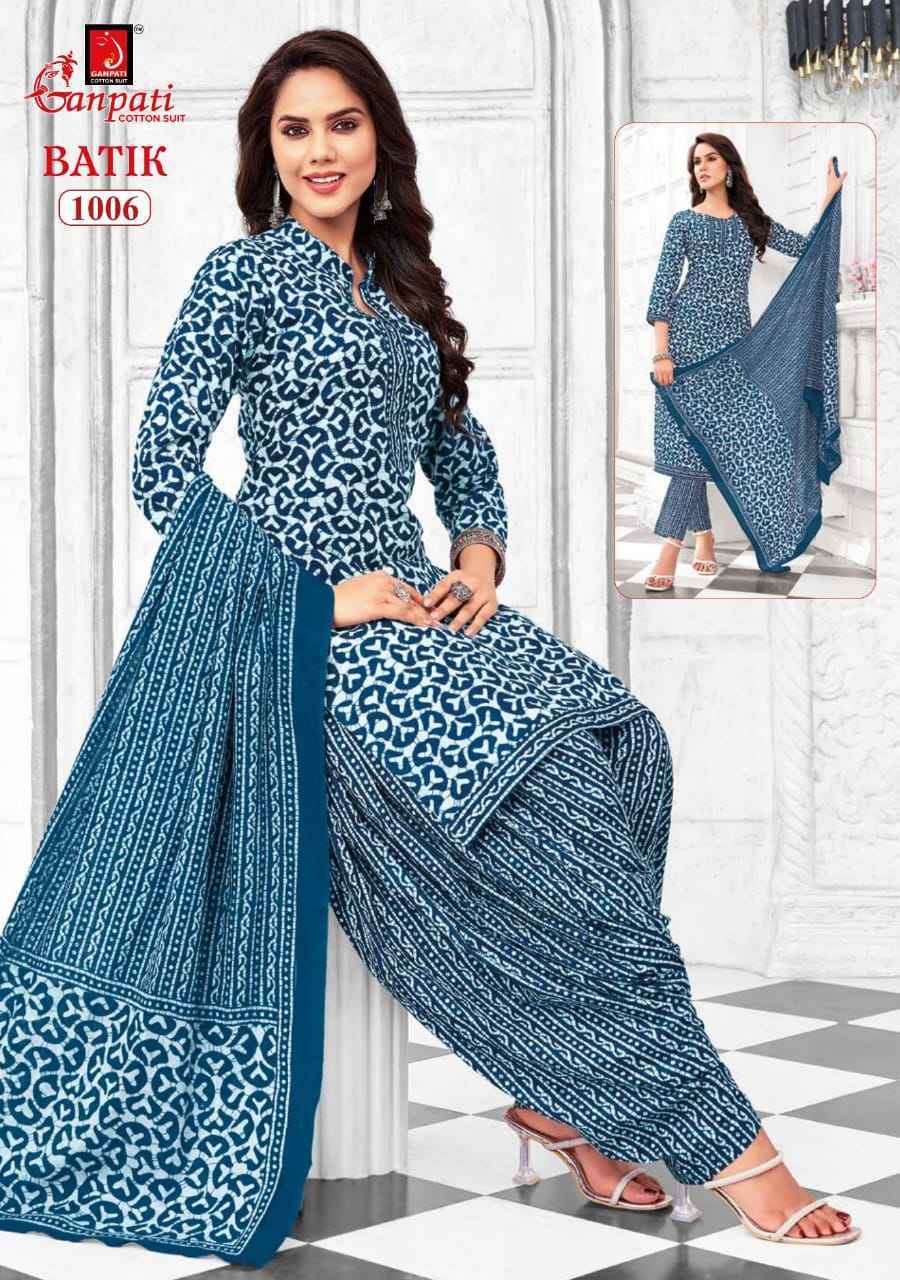GANPATI BATIK VOL-10 HEAVY LAWN COTTON SALWAR SUITS AT WHOLESALE PRICE ( 15 PCS CATALOG )