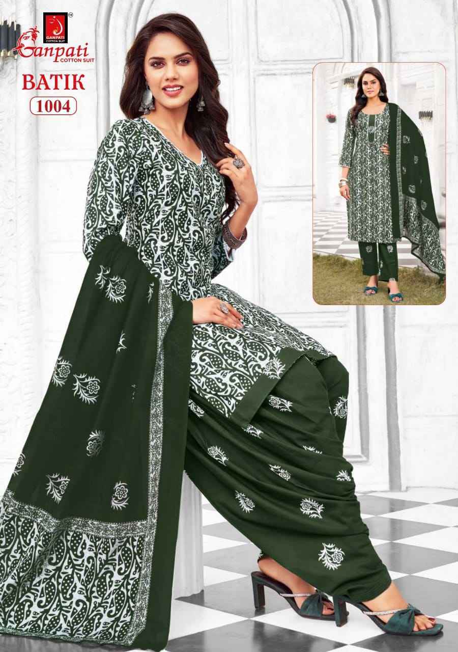 GANPATI BATIK VOL-10 HEAVY LAWN COTTON SALWAR SUITS AT WHOLESALE PRICE ( 15 PCS CATALOG )