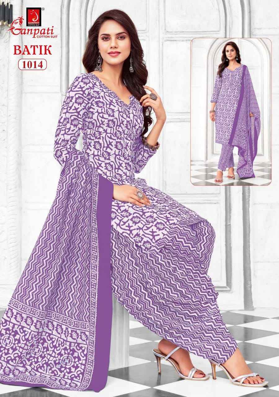 GANPATI BATIK VOL-10 HEAVY LAWN COTTON SALWAR SUITS AT WHOLESALE PRICE ( 15 PCS CATALOG )