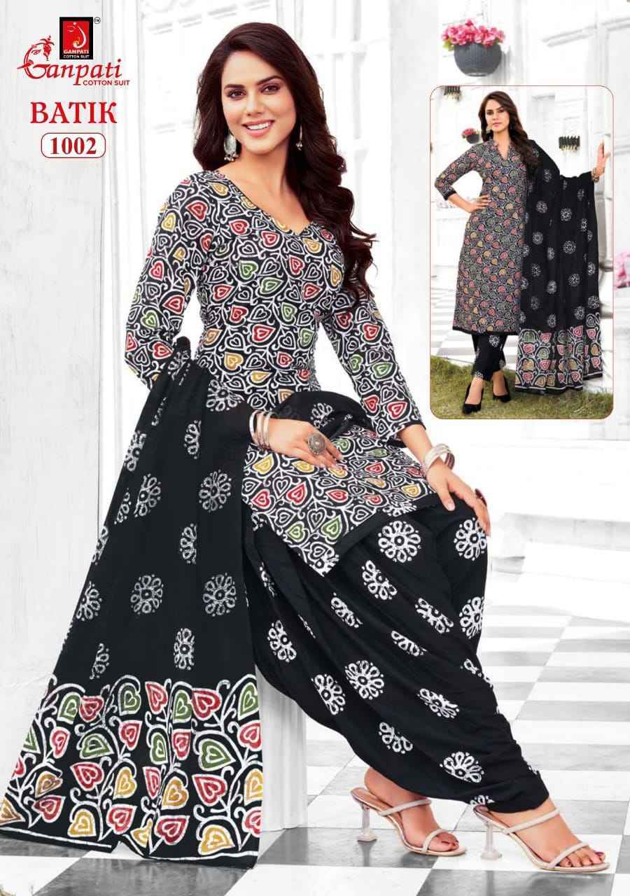 GANPATI BATIK VOL-10 HEAVY LAWN COTTON SALWAR SUITS AT WHOLESALE PRICE ( 15 PCS CATALOG )