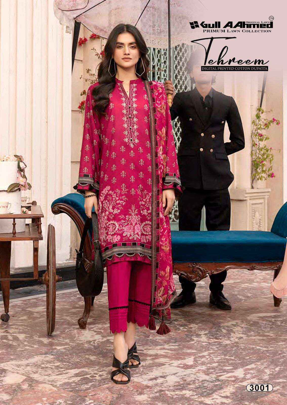 GULL AAHMED TEHREEM VOL 3 LAWN COTTON DIGITAL PRINT DRESS MATERIAL WHOLESALE PRICE ( 6 PCS CATALOG )
