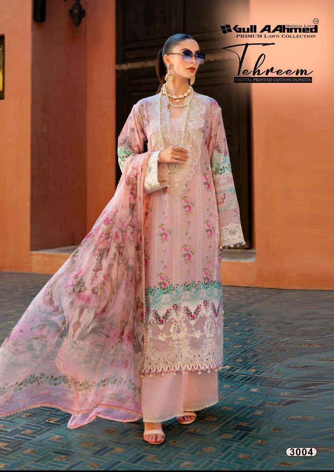 GULL AAHMED TEHREEM VOL 3 LAWN COTTON DIGITAL PRINT DRESS MATERIAL WHOLESALE PRICE ( 6 PCS CATALOG )