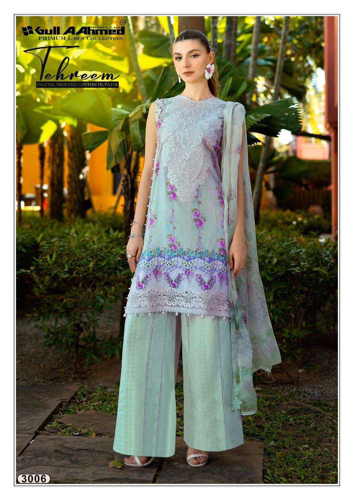 GULL AAHMED TEHREEM VOL 3 LAWN COTTON DIGITAL PRINT DRESS MATERIAL WHOLESALE PRICE ( 6 PCS CATALOG )