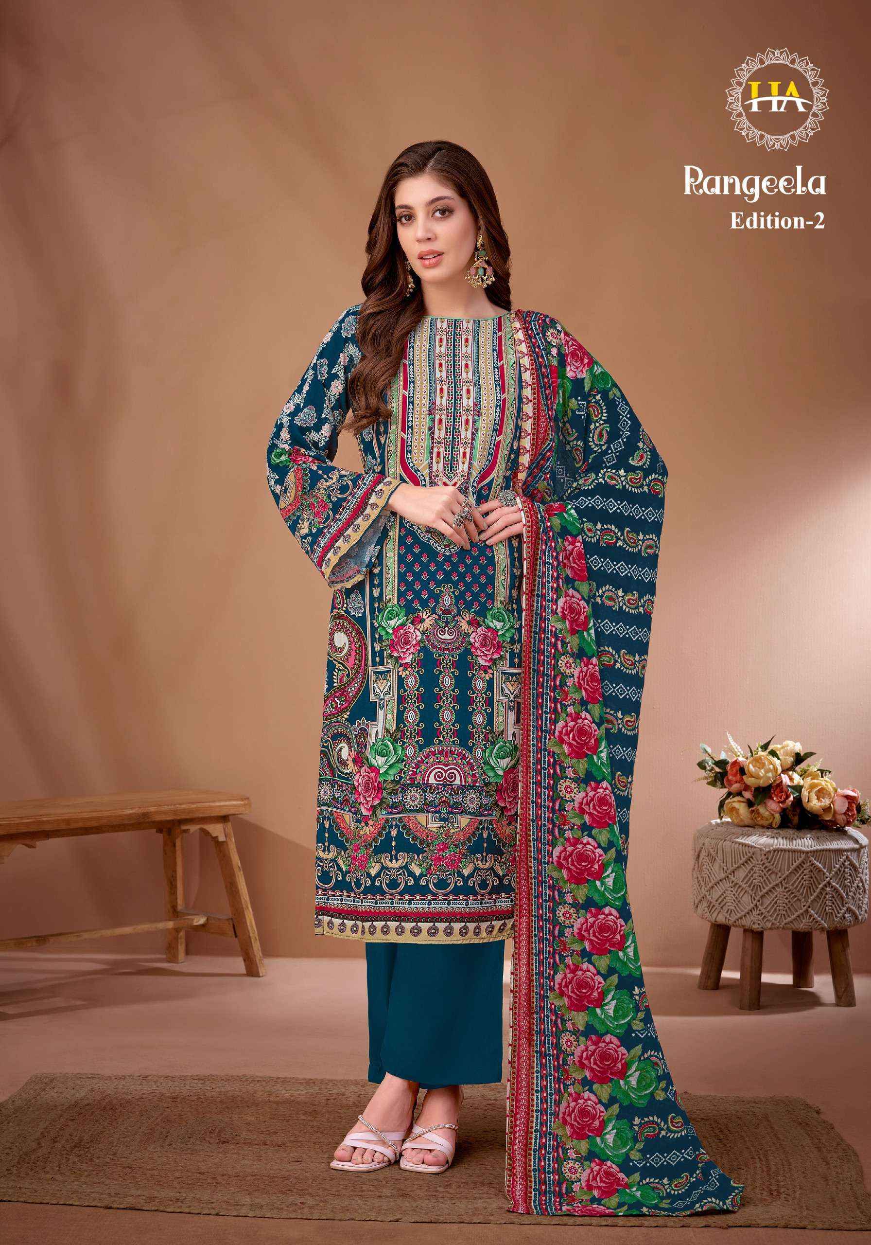 Harshit Fashion Rangeela Vol 2 Viscose Rayon Dress Material Wholesale Price ( 8 Pcs Catalog )