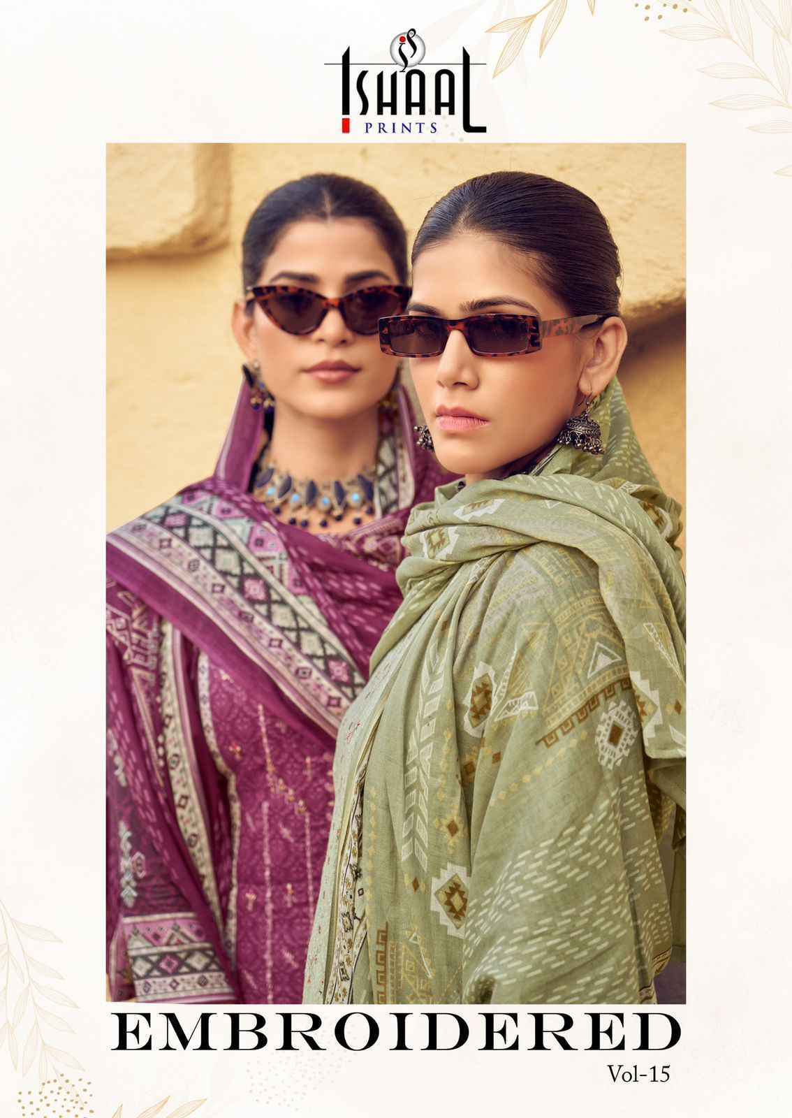 Ishaal Prints Embroidered Vol 15 Lawn Cotton Dress Material -Textile Market Surat ( 10 pcs Catalogue )