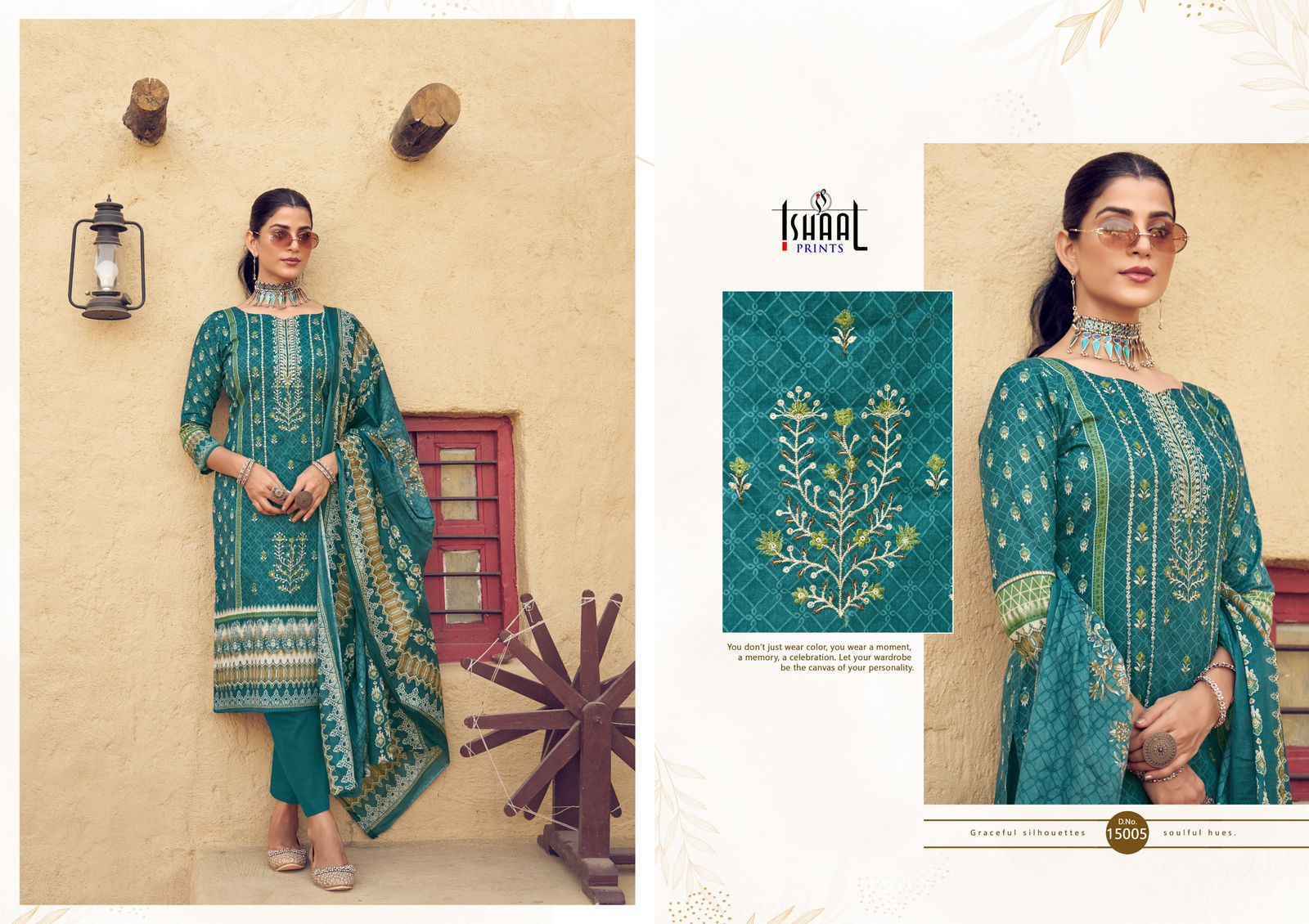 Ishaal Prints Embroidered Vol 15 Lawn Cotton Dress Material -Textile Market Surat ( 10 pcs Catalogue )