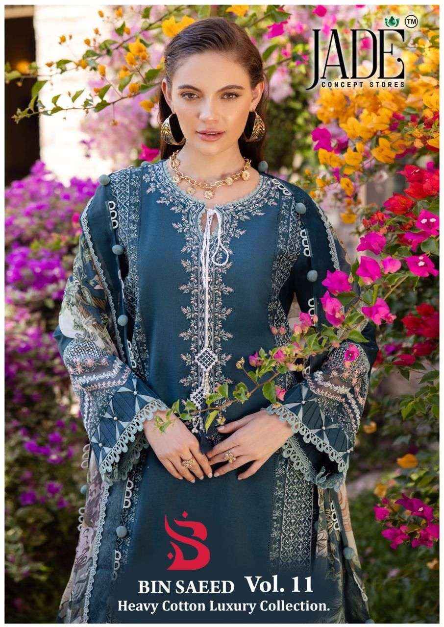 JADE BIN SAEED HEAVY COTTON LUXURY COLLECTION VOL 11 READY MADE COLLECTION WHOLESALE PRICE ( 6 PCS CATALOG )