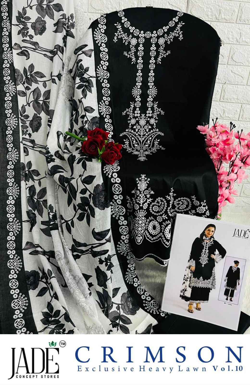 JADE CRIMSON VOL 10 LAWN PAKISTANI SUITS AT WHOLESALE PRICE ( 6 PCS CATALOG )