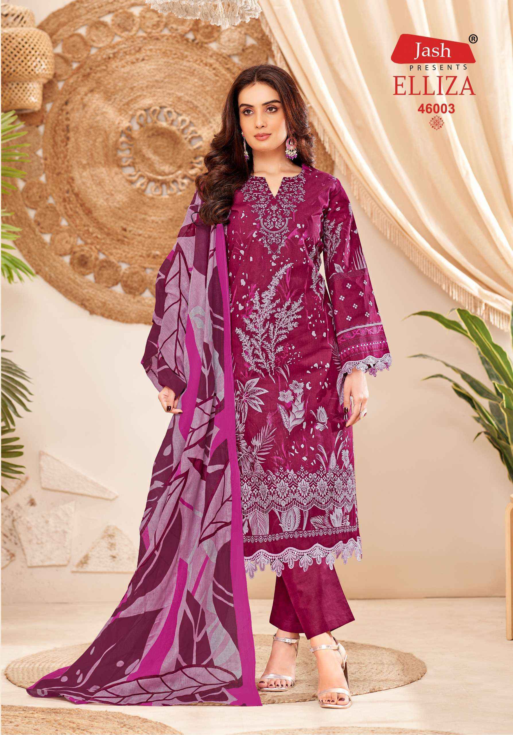 Jash cotton Elliza Vol 46 Cotton Pakistani Salwar Suits Wholesale ( 10 pcs Catalogue )