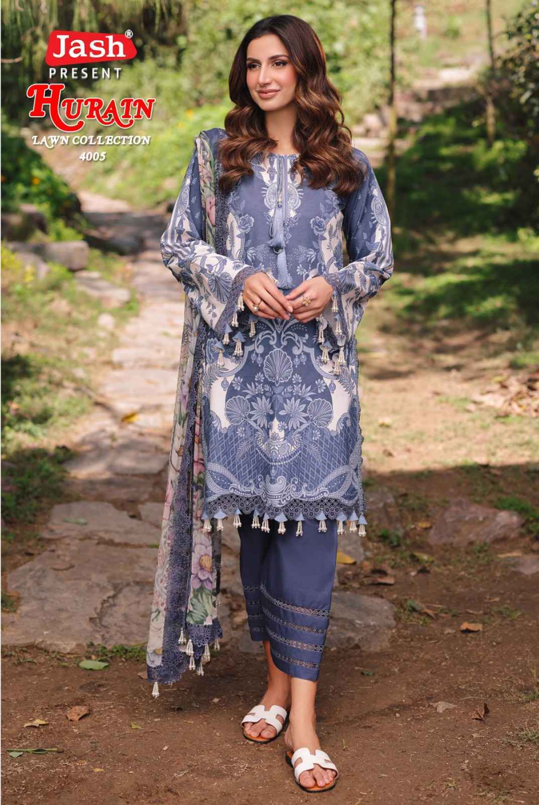 JASH HURAIN VOL 4 PURE LOWN COTTON SUITS WHOLESALE ONLINE SHOPPING ( 6 PCS CATALOGUE )