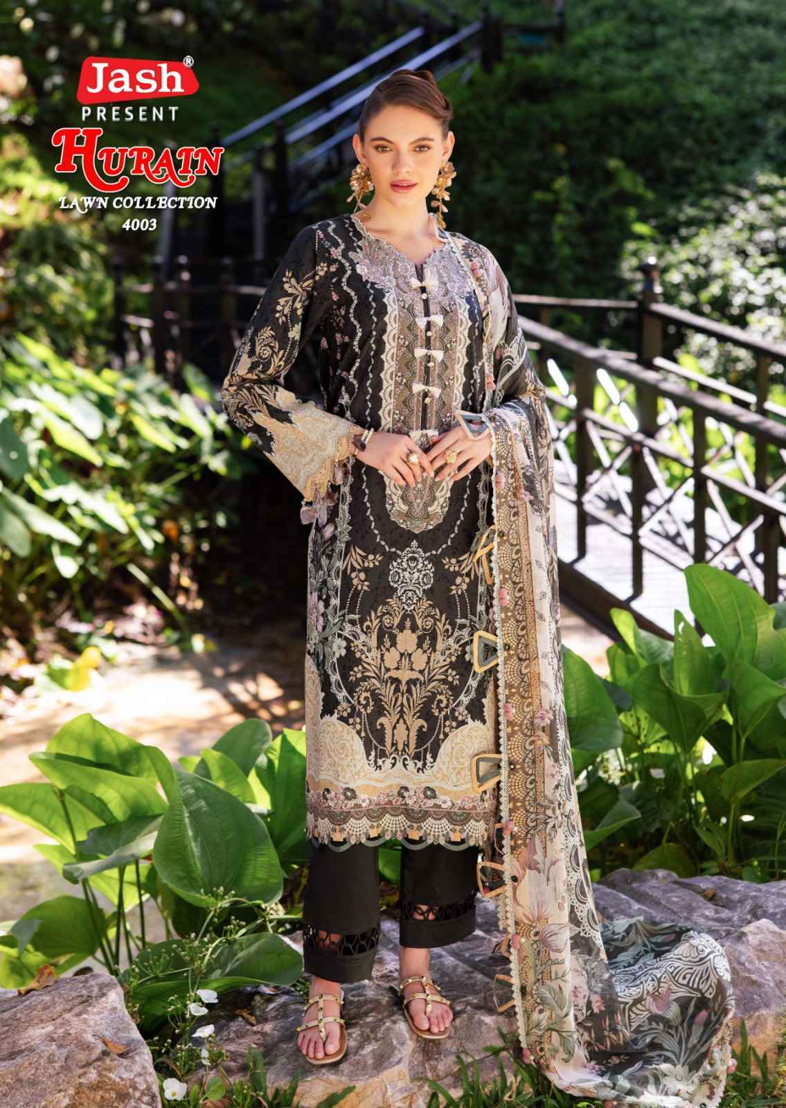 JASH HURAIN VOL 4 PURE LOWN COTTON SUITS WHOLESALE ONLINE SHOPPING ( 6 PCS CATALOGUE )