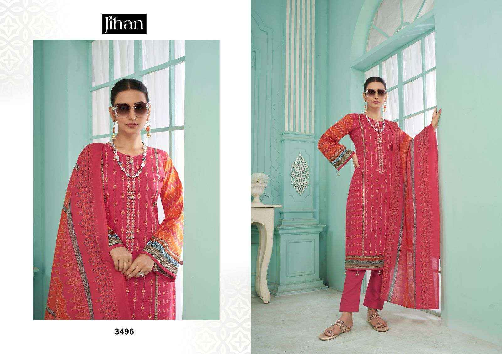 Jihan Crafted Elegance Vol 2 Lawn Pakistani suits New Catalog ( 4 pcs Catalogue )