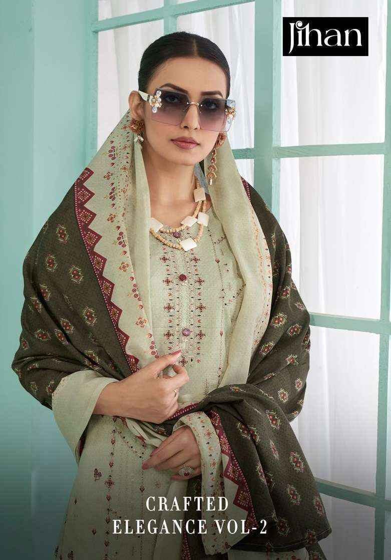 Jihan Crafted Elegance Vol 2 Lawn Pakistani suits New Catalog ( 4 pcs Catalogue )