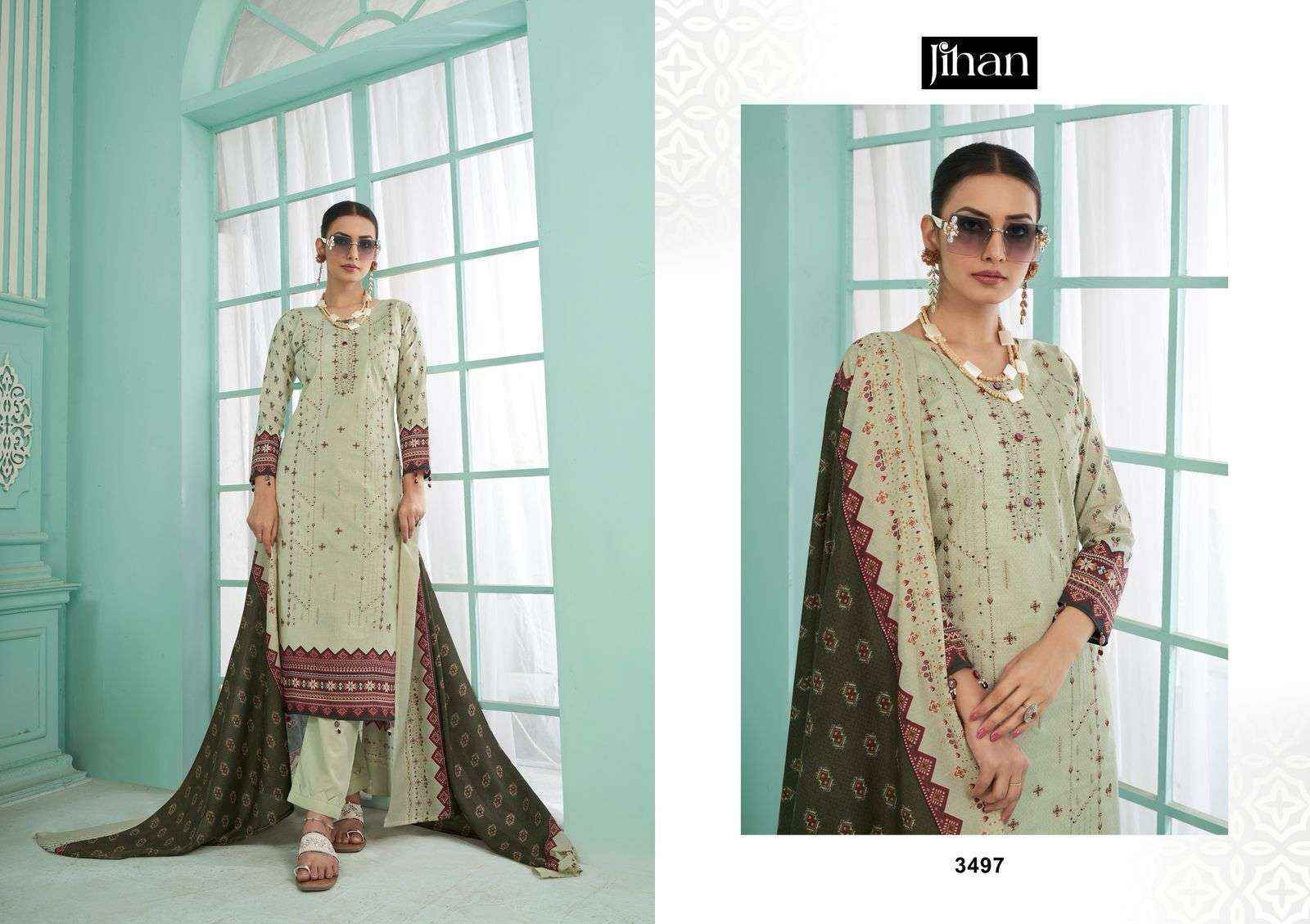 Jihan Crafted Elegance Vol 2 Lawn Pakistani suits New Catalog ( 4 pcs Catalogue )
