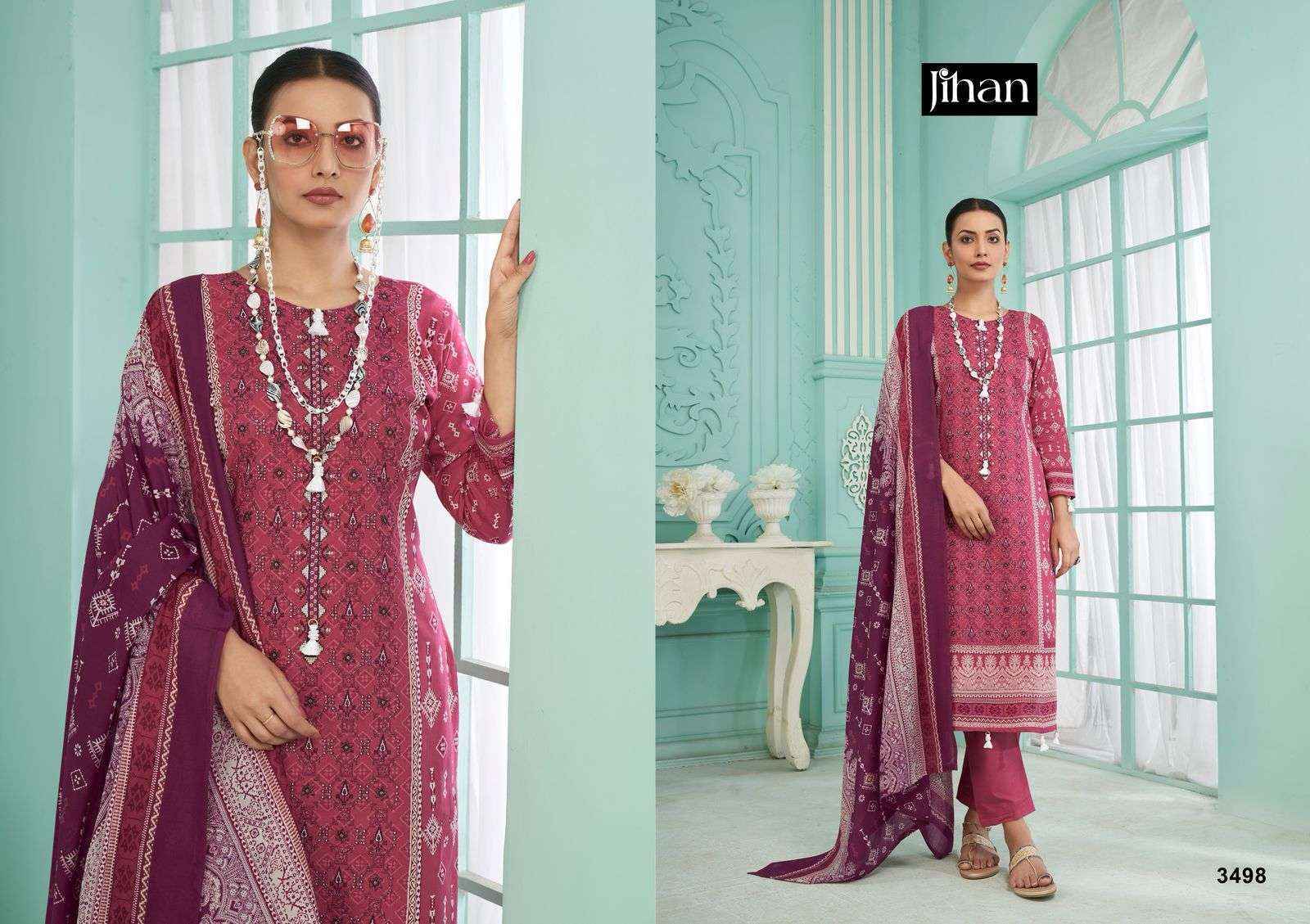 Jihan Crafted Elegance Vol 2 Lawn Pakistani suits New Catalog ( 4 pcs Catalogue )