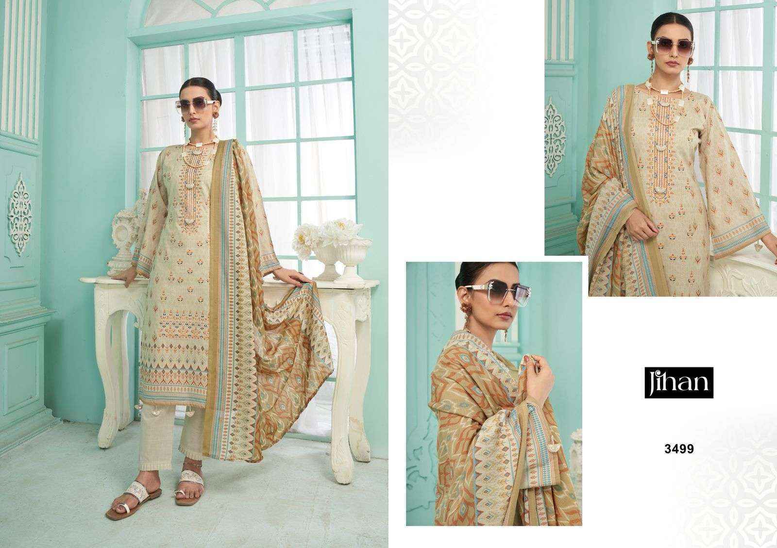 Jihan Crafted Elegance Vol 2 Lawn Pakistani suits New Catalog ( 4 pcs Catalogue )