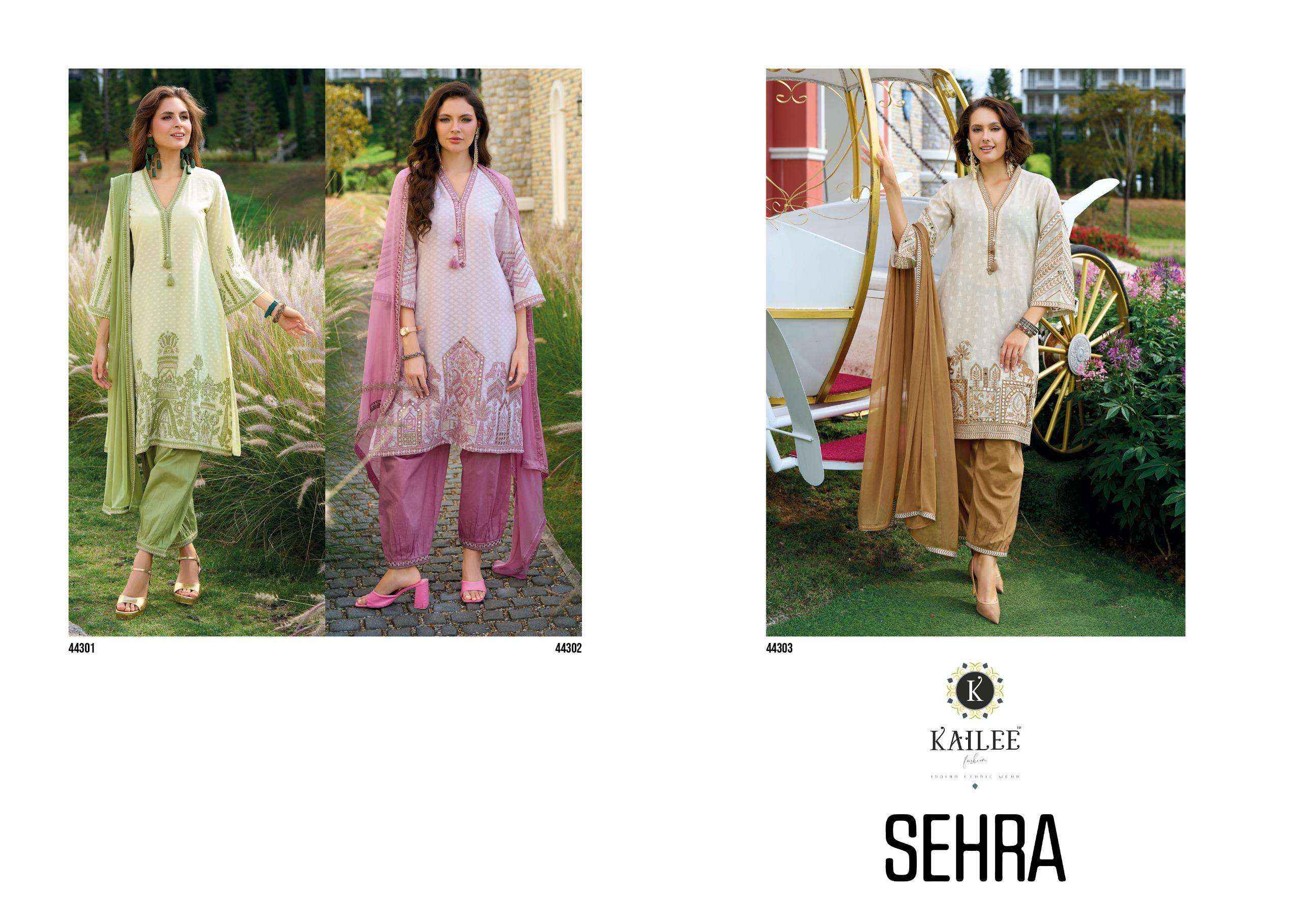 KAILEE SEHRA COTTON DESIGNER LADIES READYMADE SUIT ( 3 PCS CATALOGUE )