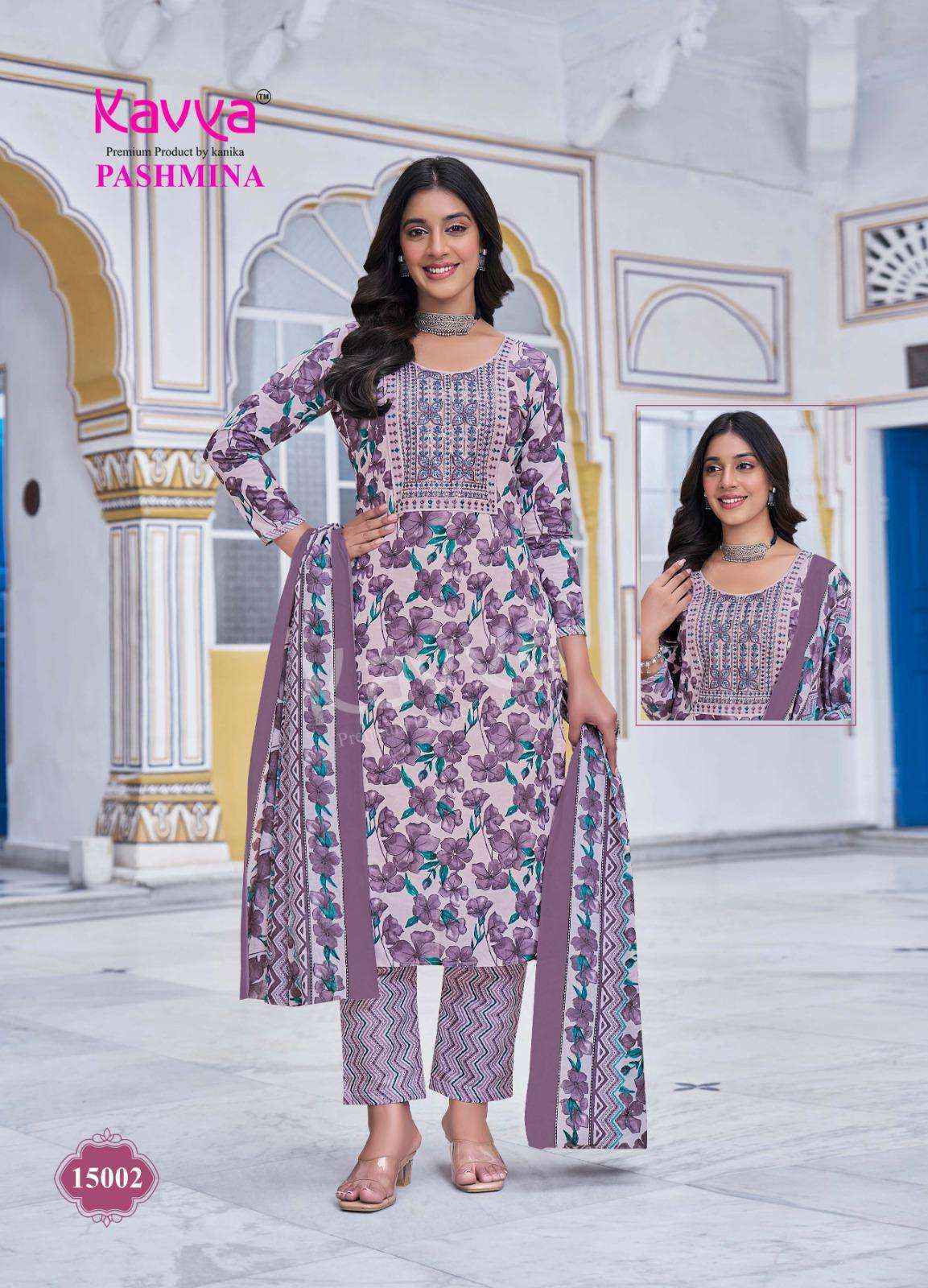 Kavya Pashmina Vol 15 Cotton Readymade Suit Wholesale Price ( 10 Pcs Catalog )